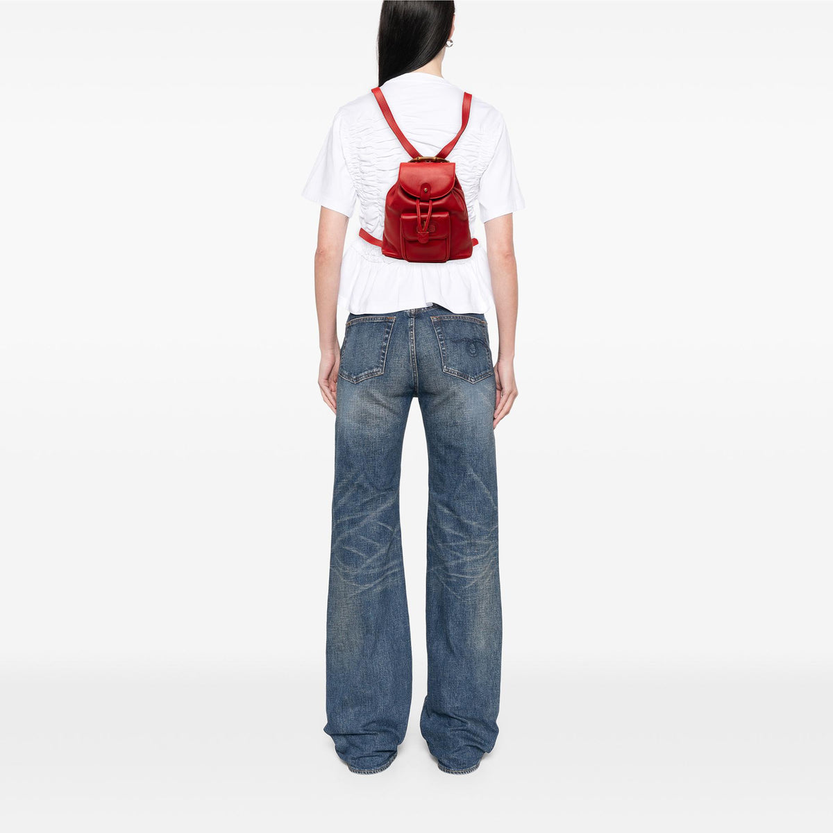 Gucci Calfskin Bamboo Drawstring Backpack