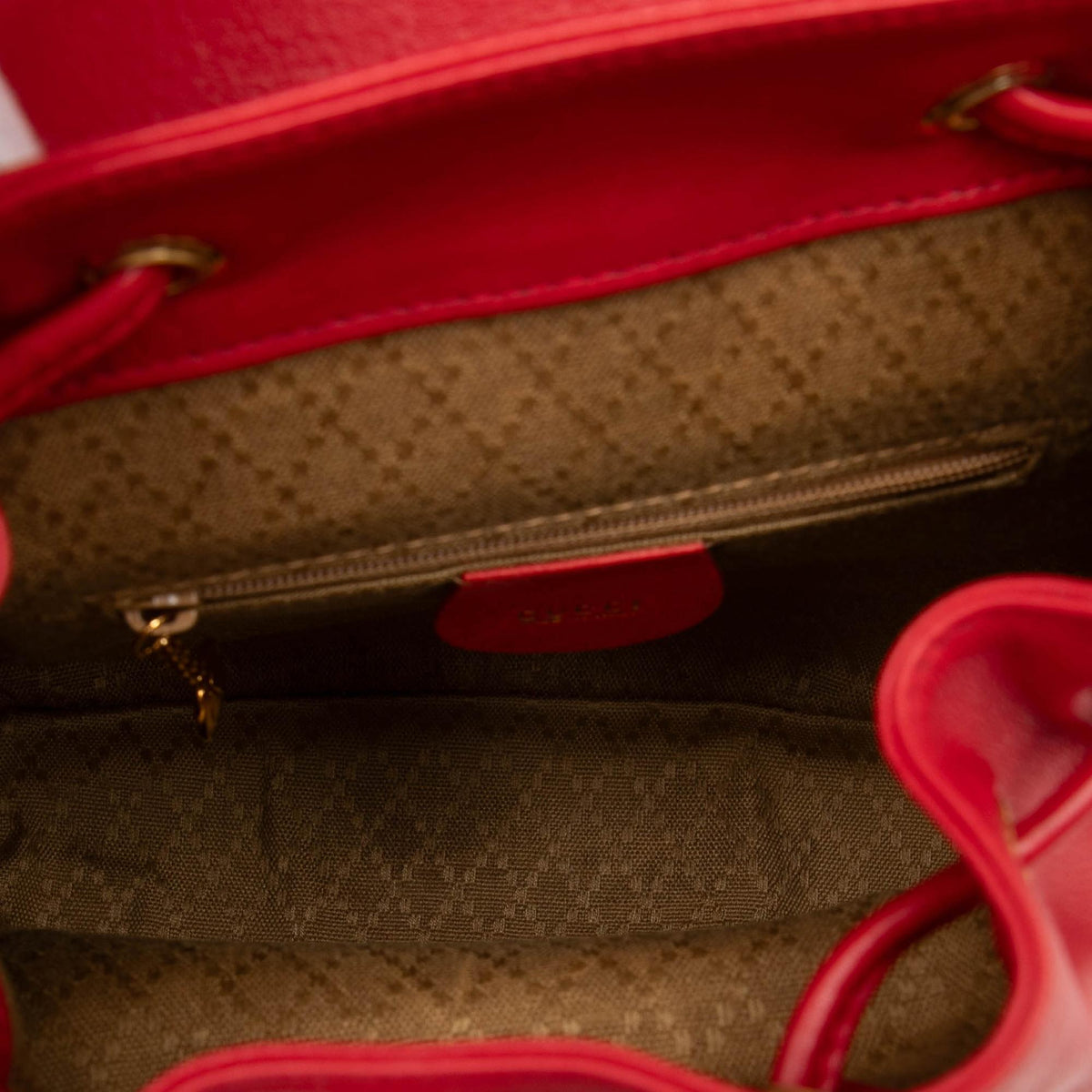 Gucci Calfskin Bamboo Drawstring Backpack