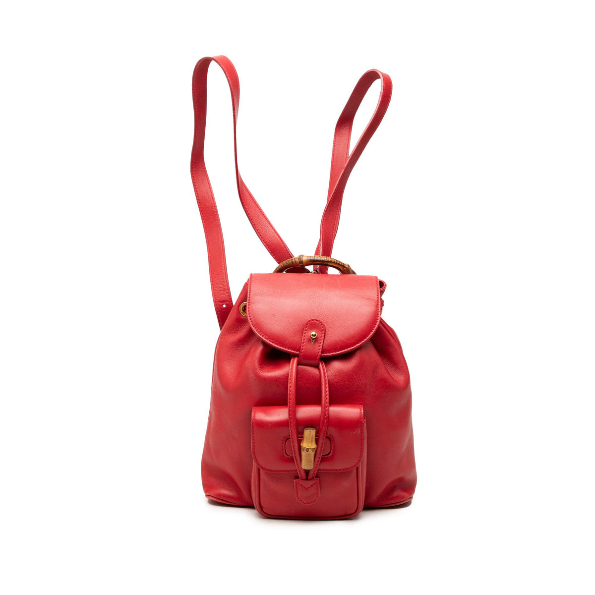 Gucci Calfskin Bamboo Drawstring Backpack