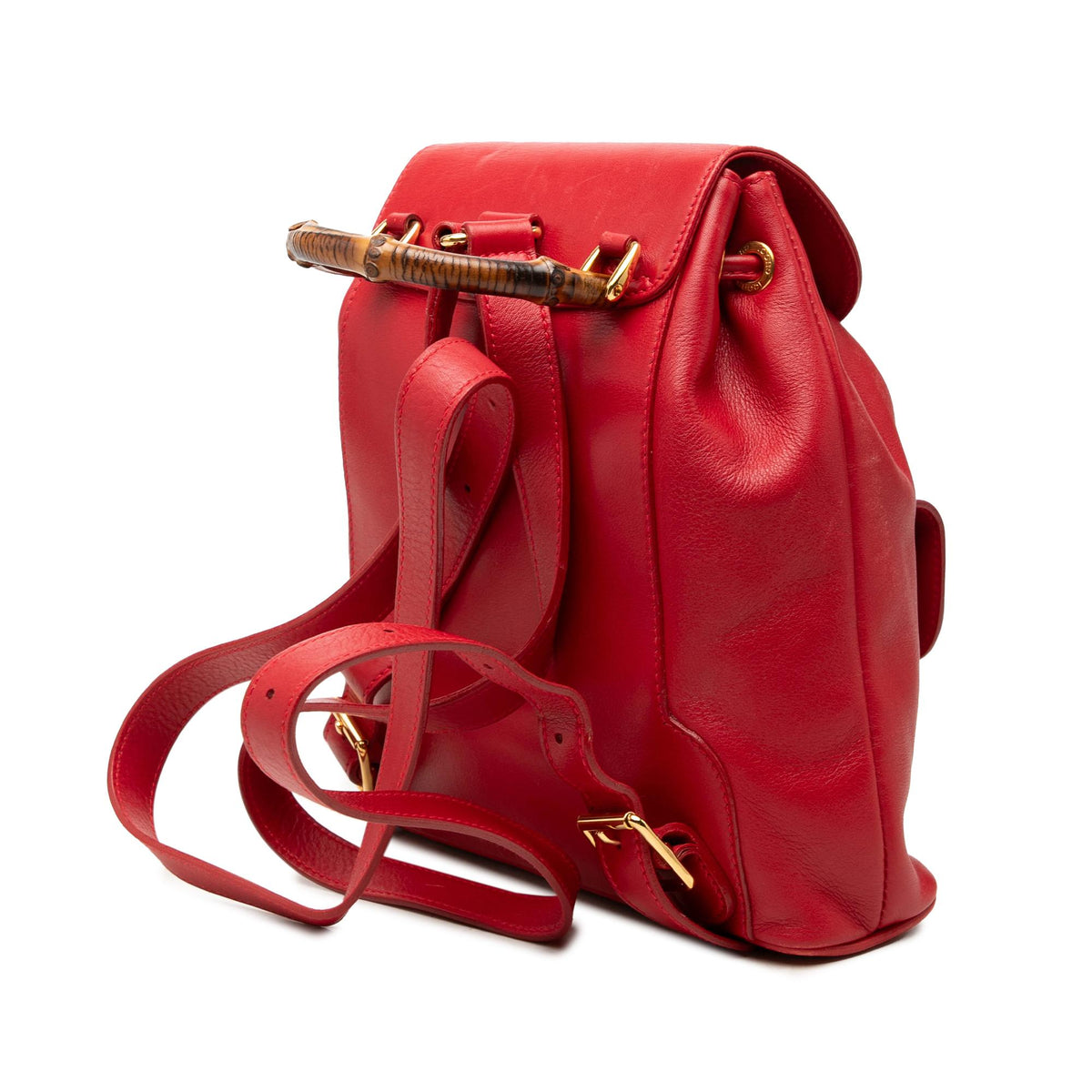 Gucci Calfskin Bamboo Drawstring Backpack