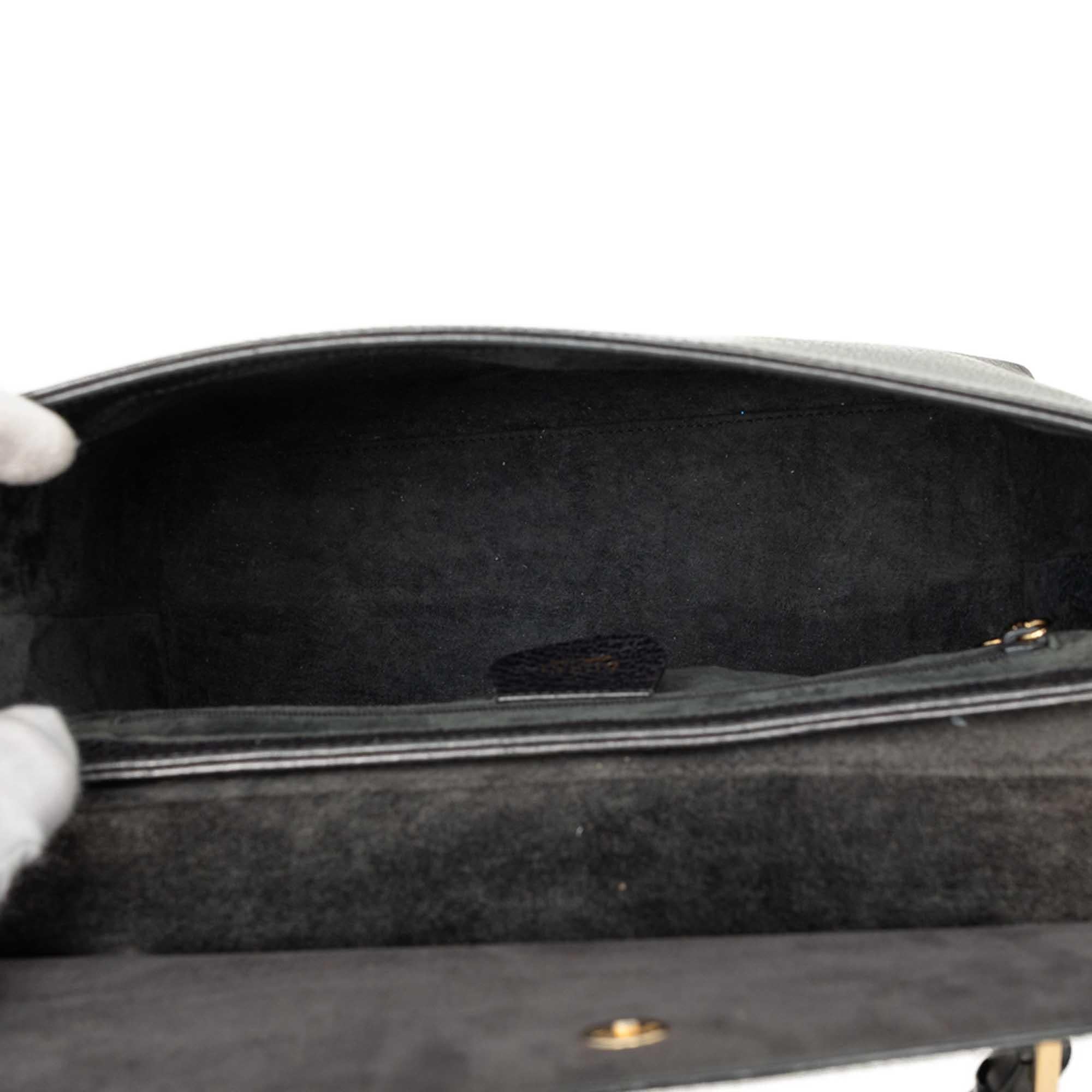 Gucci Calfskin Bamboo Flap Top Handle Bag