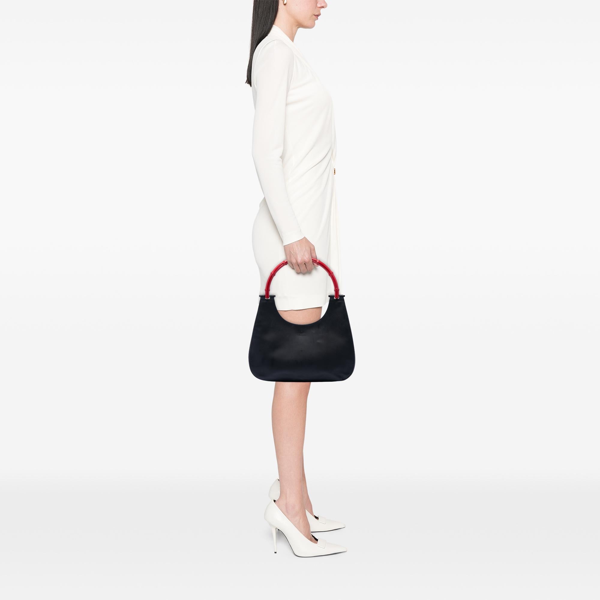 Gucci Calfskin Bamboo Handbag