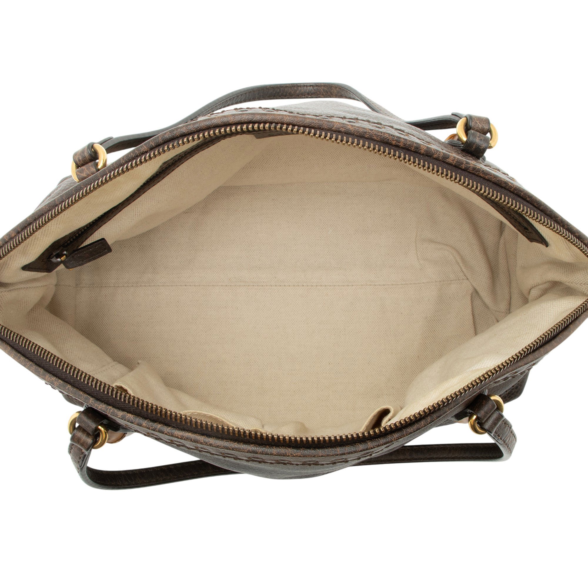 Gucci Calfskin Bamboo Laidback Crafty Dome Satchel