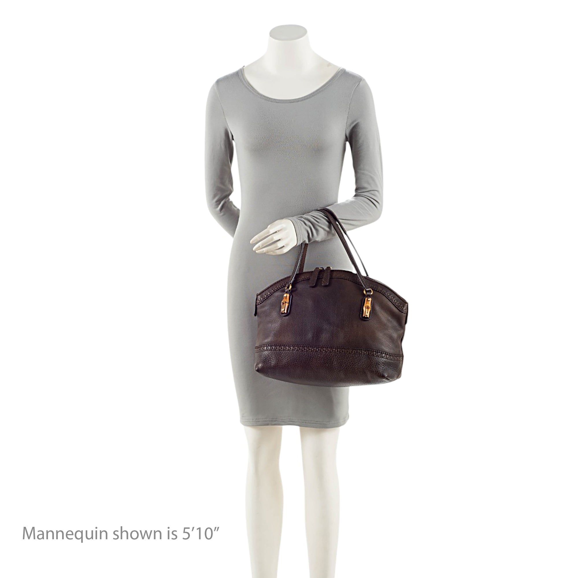 Gucci Calfskin Bamboo Laidback Crafty Dome Satchel