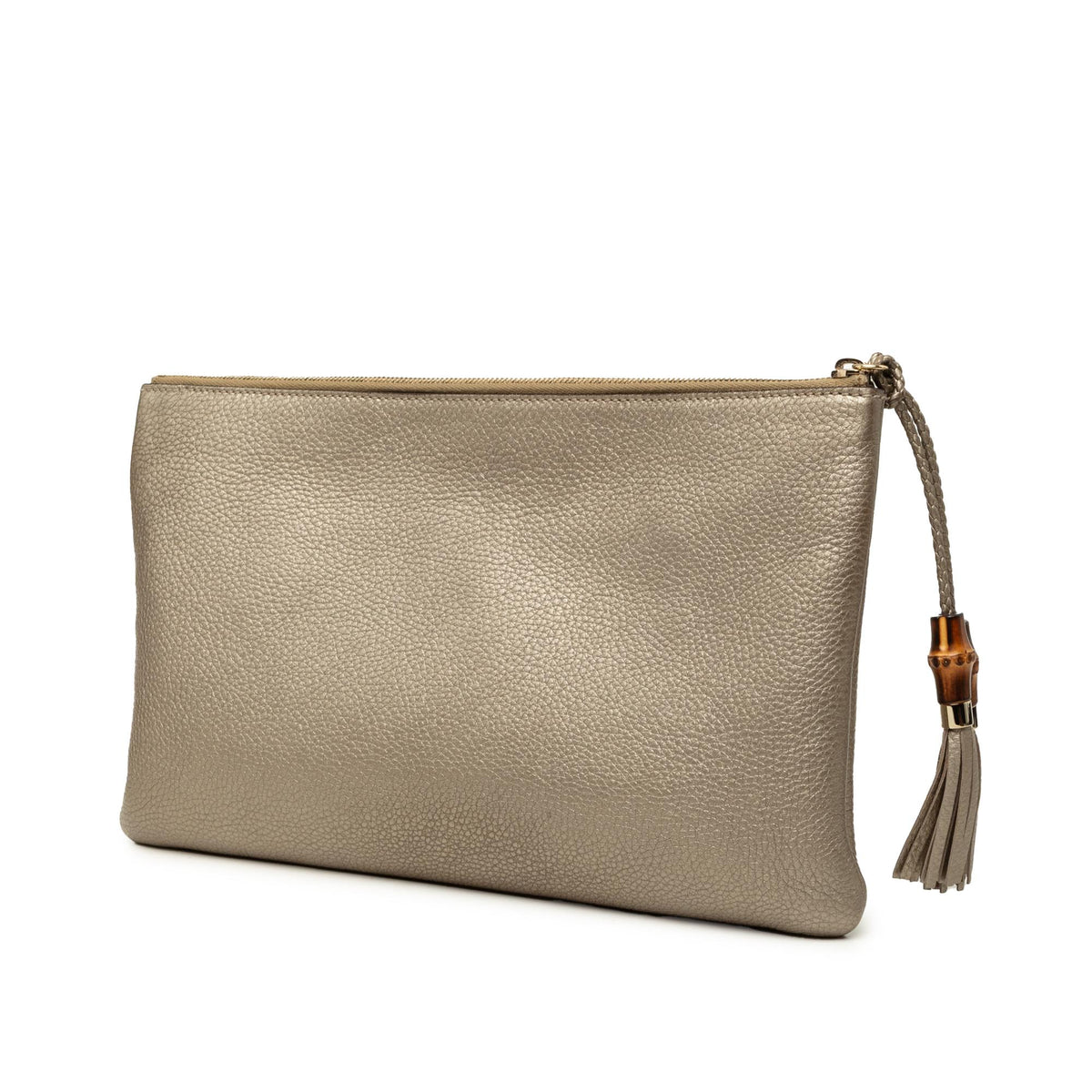 Gucci Calfskin Bamboo Tassel Clutch
