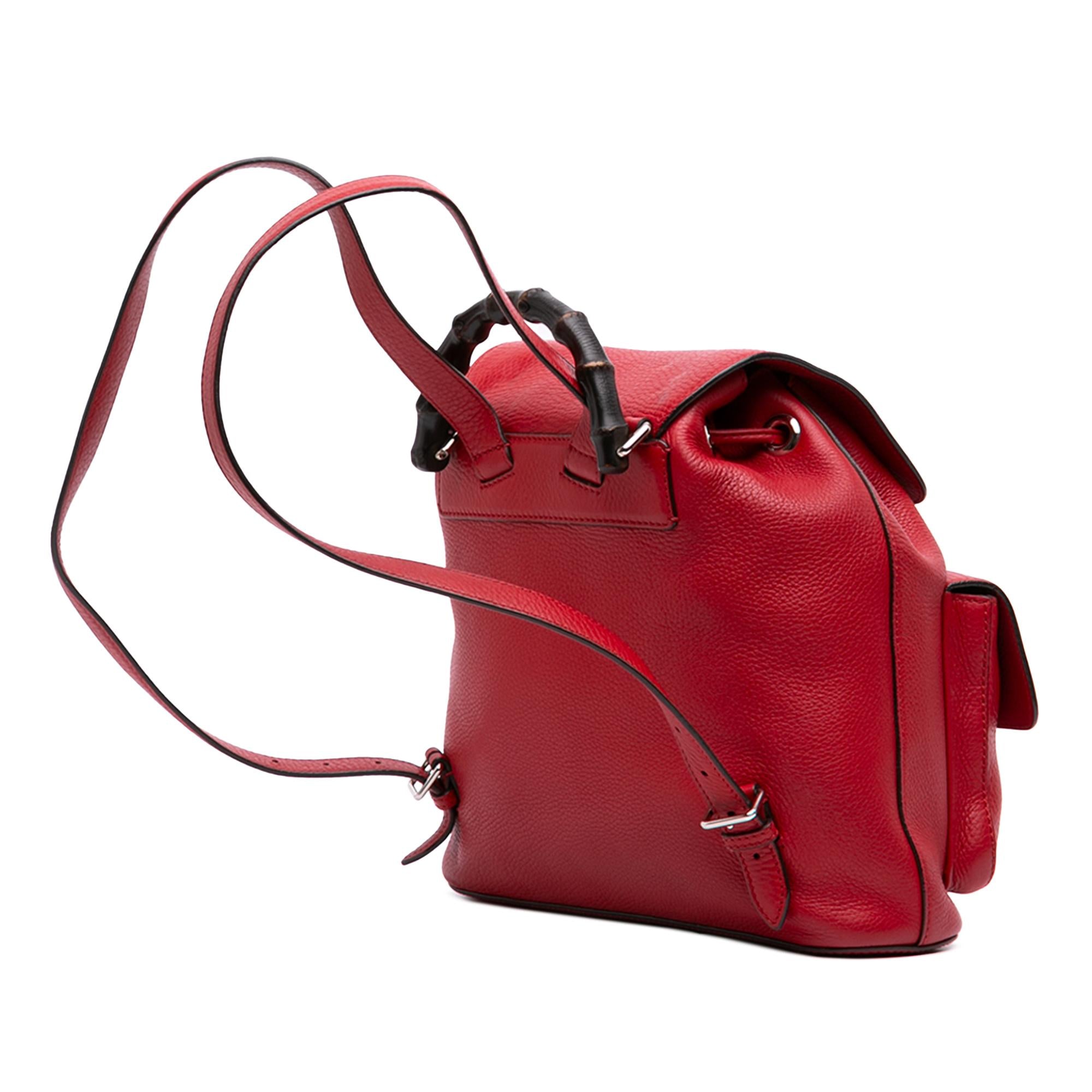 Gucci Calfskin Bamboo Tassel Drawstring Backpack