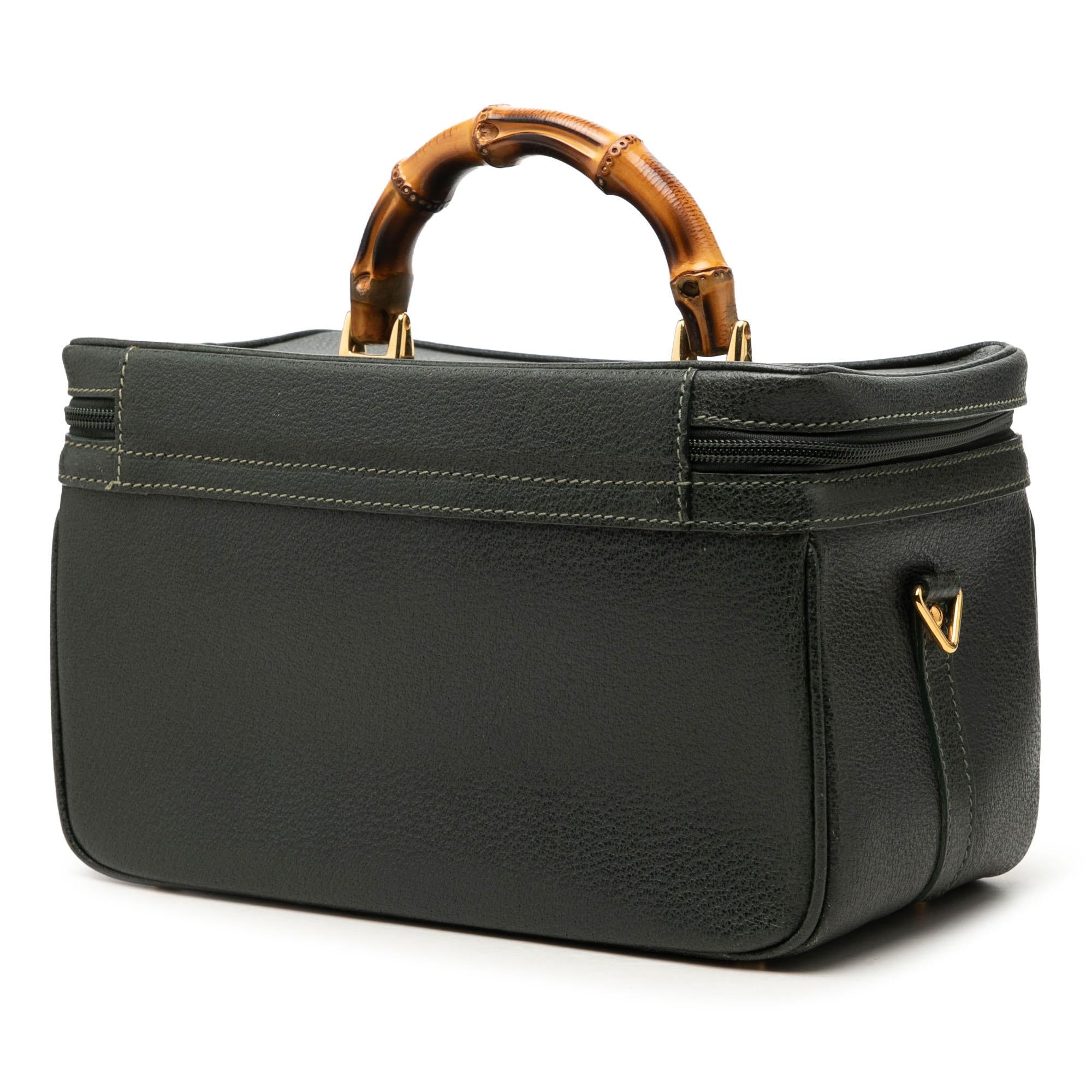 Gucci Calfskin Bamboo Vanity Bag