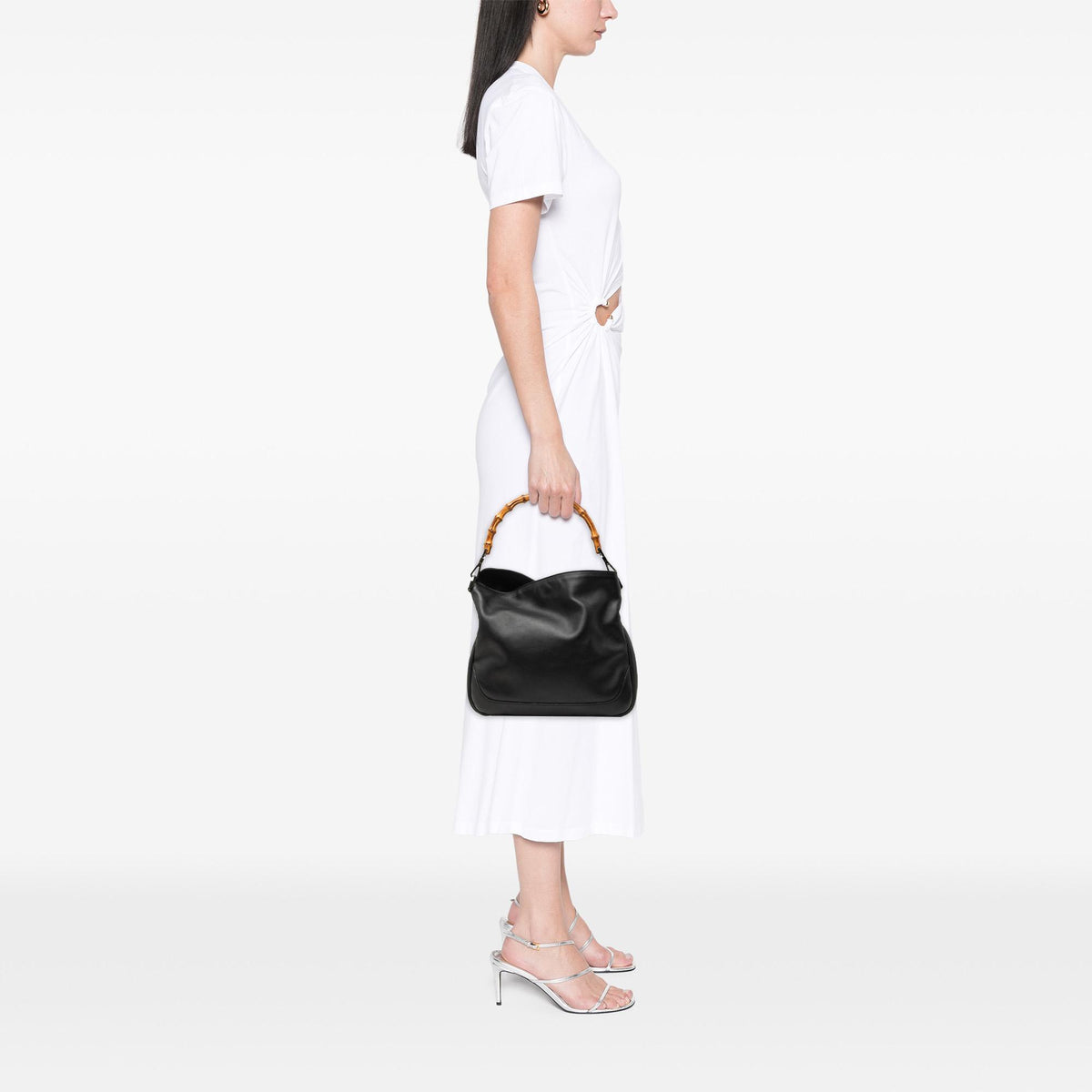 Gucci Calfskin Bamboo Web Satchel