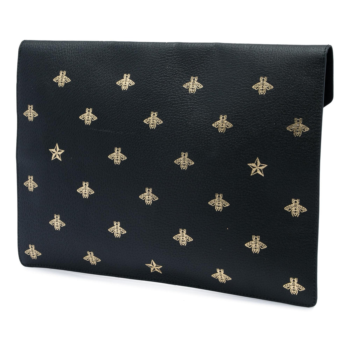 Gucci Calfskin Bee Star Portfolio Clutch