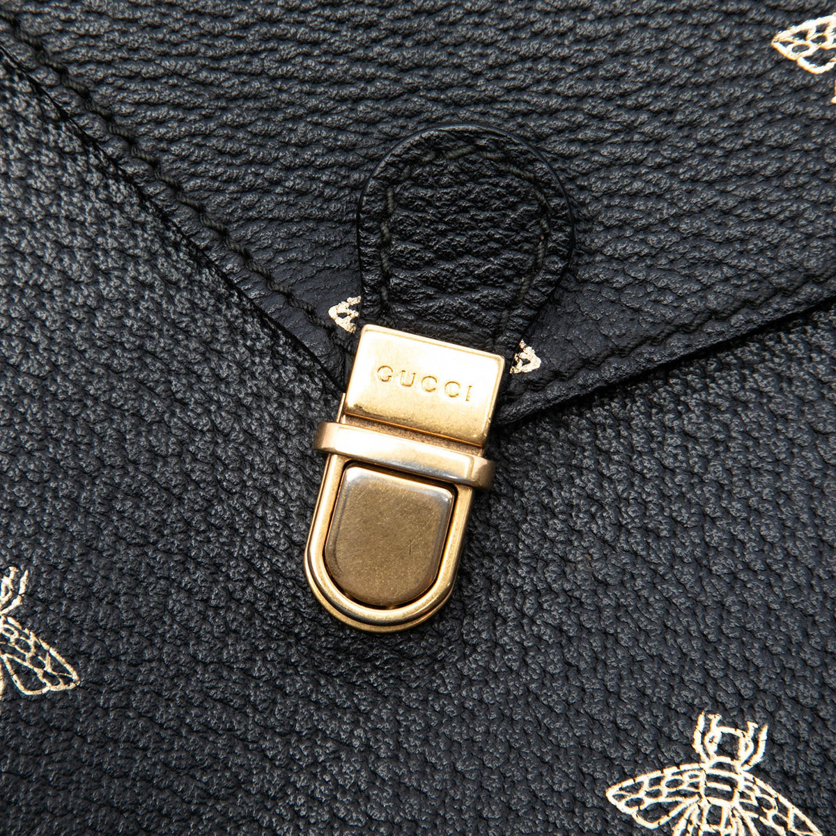 Gucci Calfskin Bee Star Portfolio Clutch