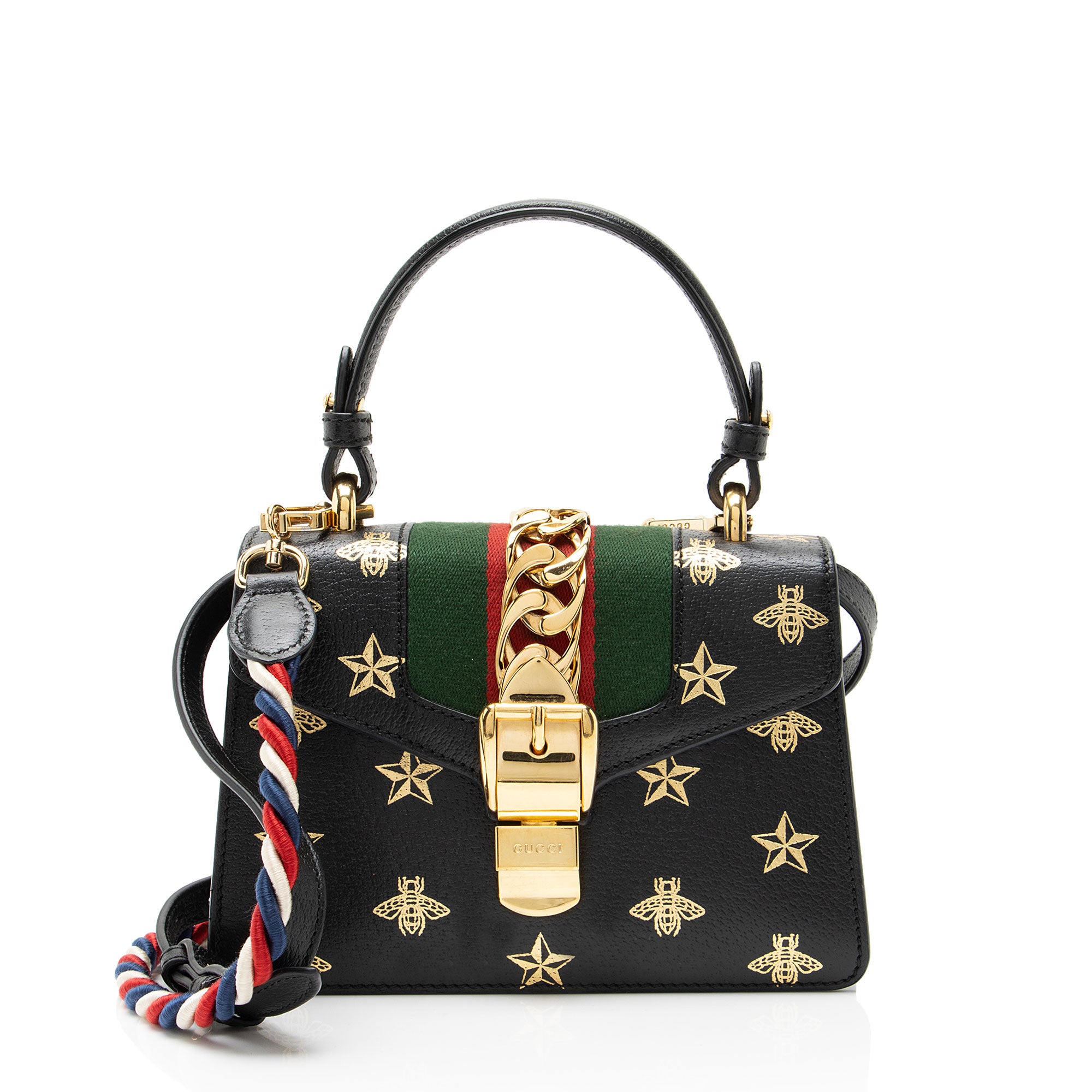 Gucci Calfskin Bee & Star Sylvie Mini Top Handle