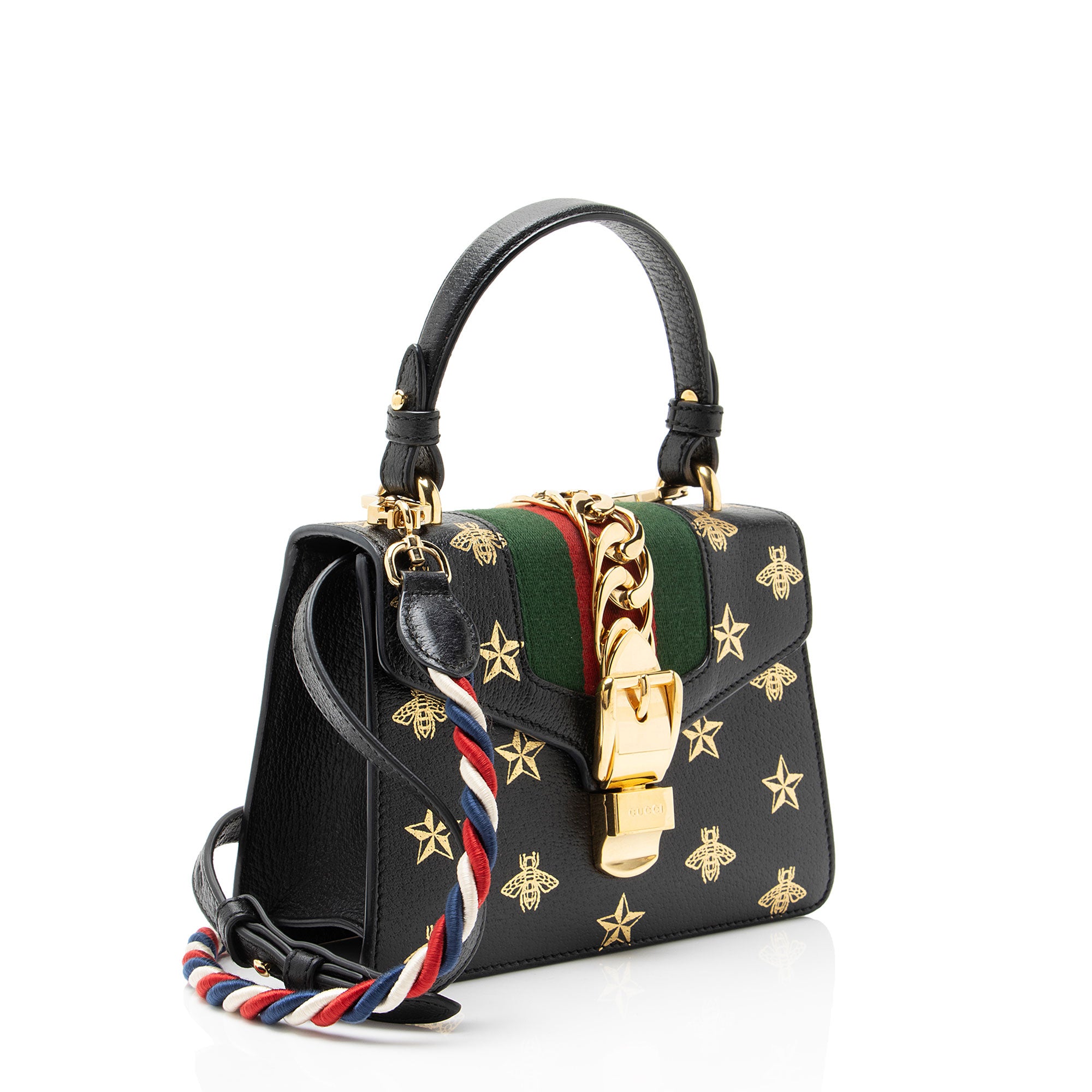 Gucci Calfskin Bee & Star Sylvie Mini Top Handle
