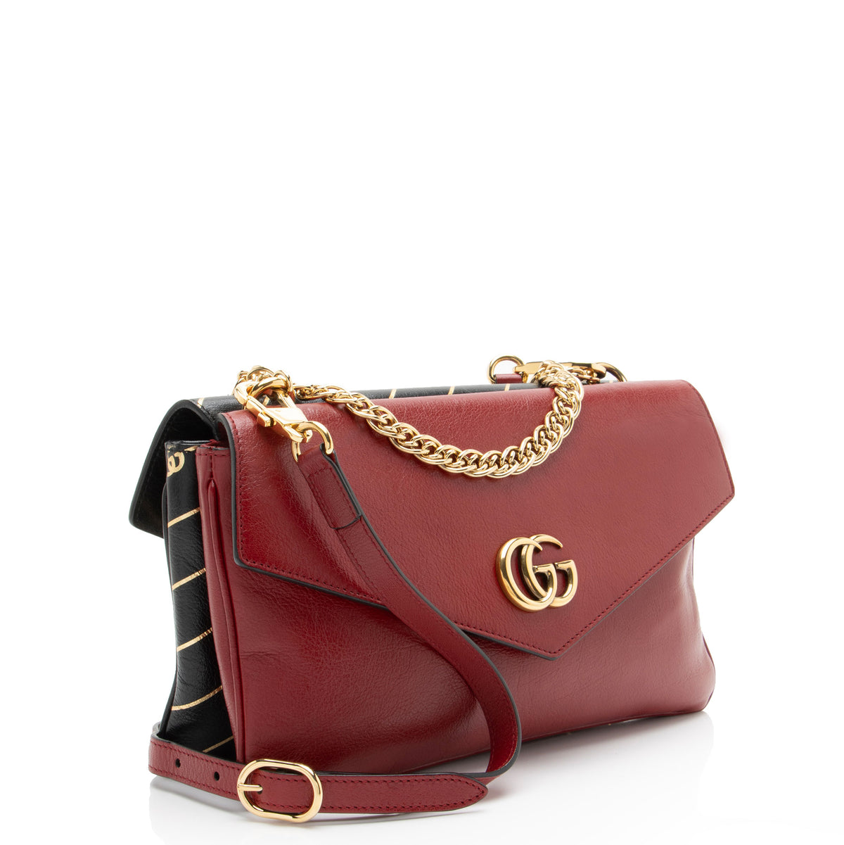 Gucci Calfskin Diagonal GG Thiara Double Shoulder Bag