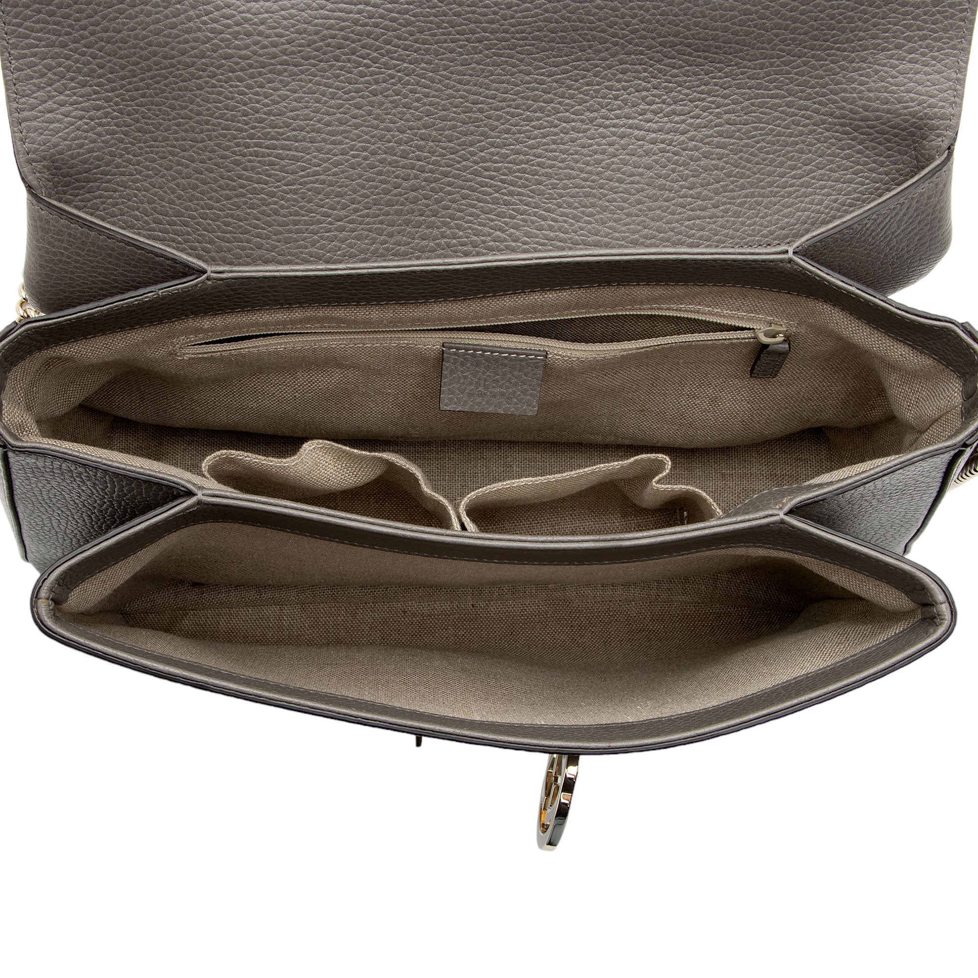 Gucci Calfskin Interlocking G Top Handle Medium Shoulder Bag (SHF-AHOW
