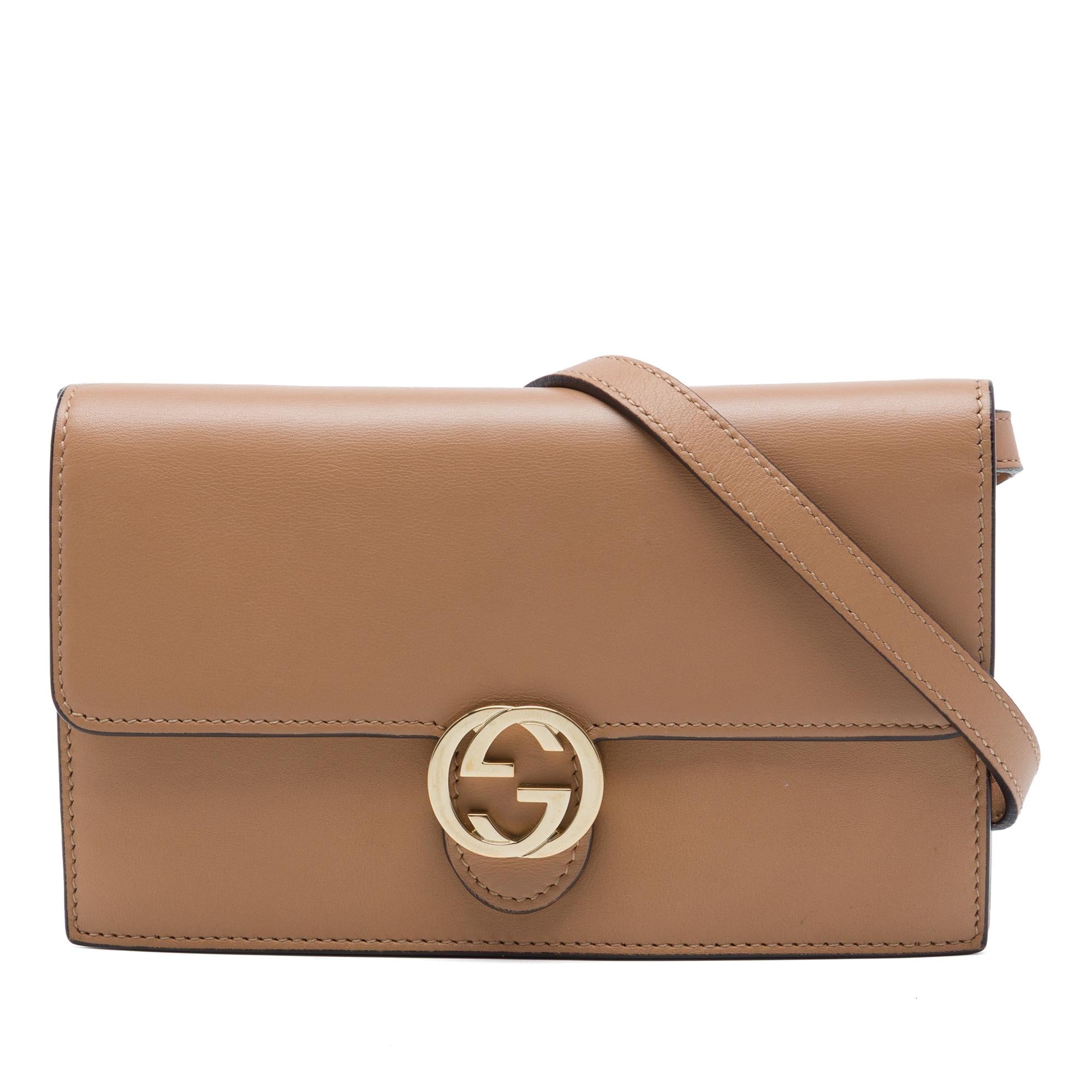 Gucci Calfskin Interlocking G Wallet on Chain