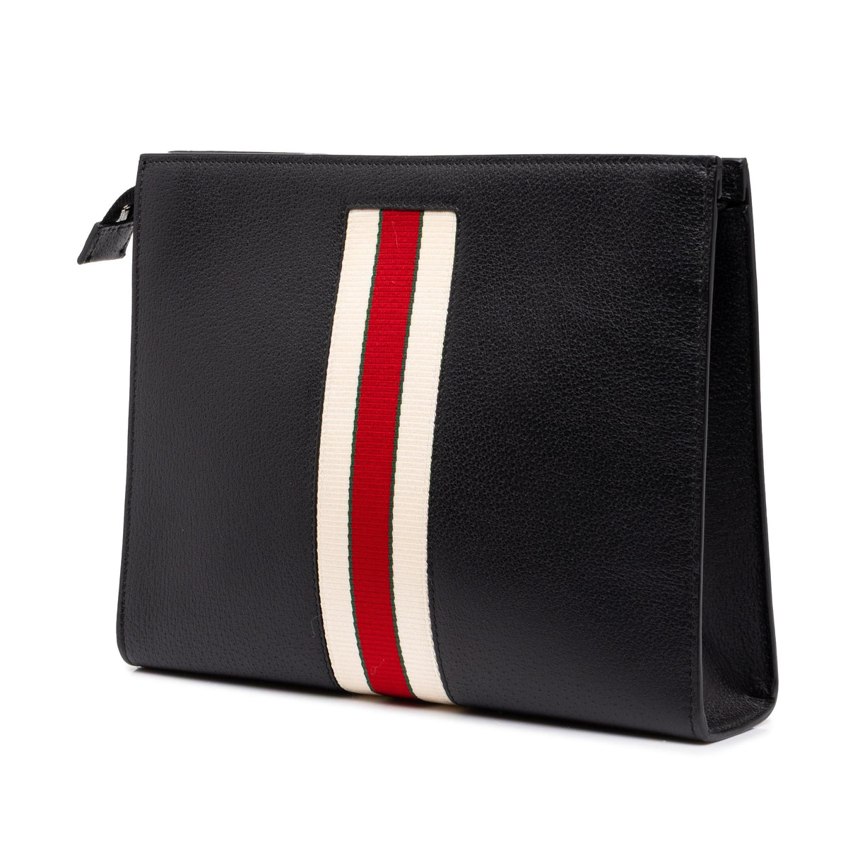 Gucci Calfskin Logo Stripe New Web Clutch