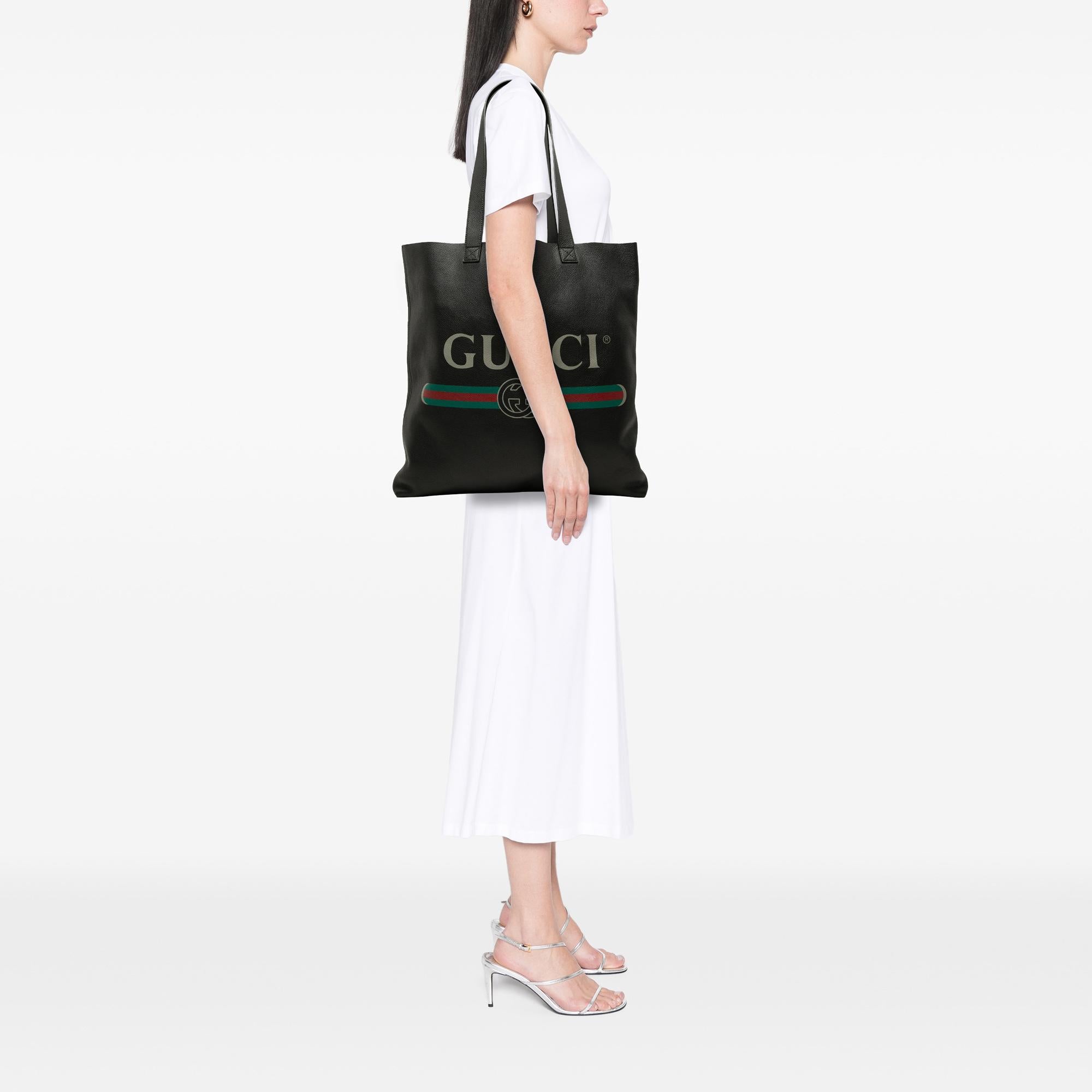 Gucci Calfskin Logo Tote