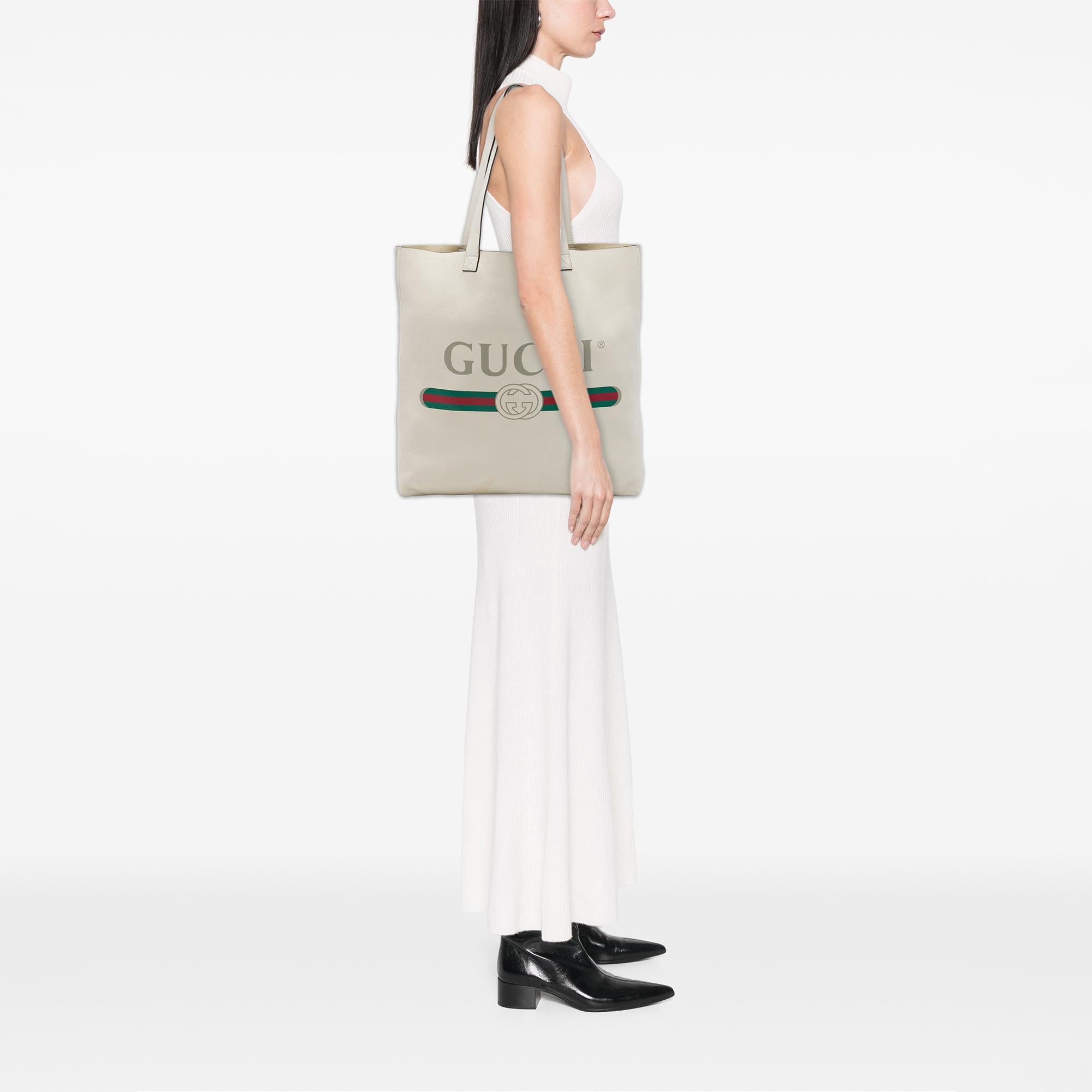 Gucci Calfskin Logo Tote