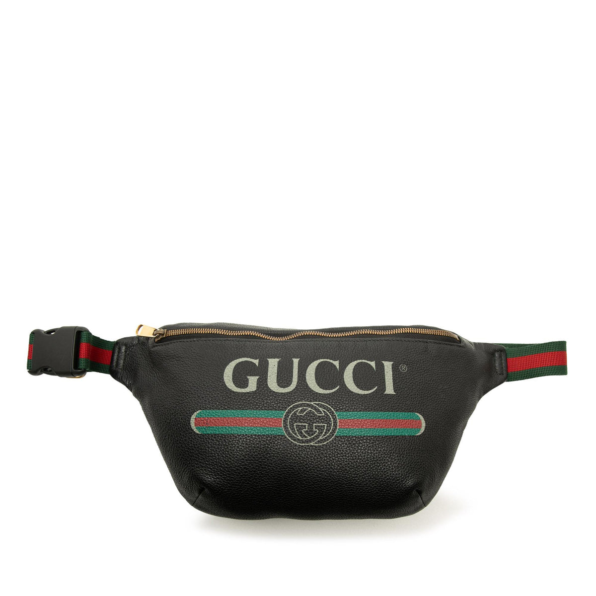 Gucci Calfskin Logo Web Belt Bag