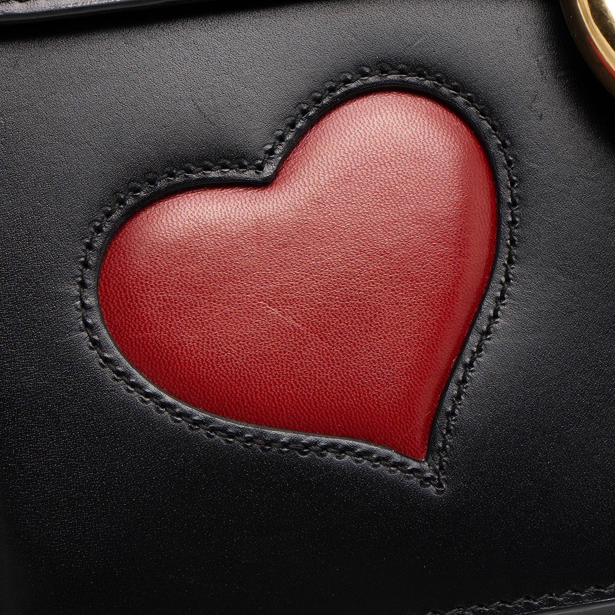 Gucci Calfskin Malaga Kid Heart GG Marmont Medium Flap Bag