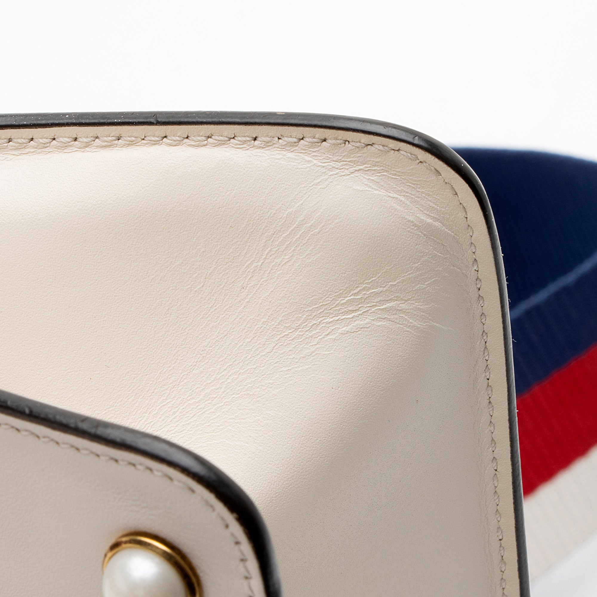 Gucci Calfskin Pearl Bee Broadway Mini Shoulder Bag