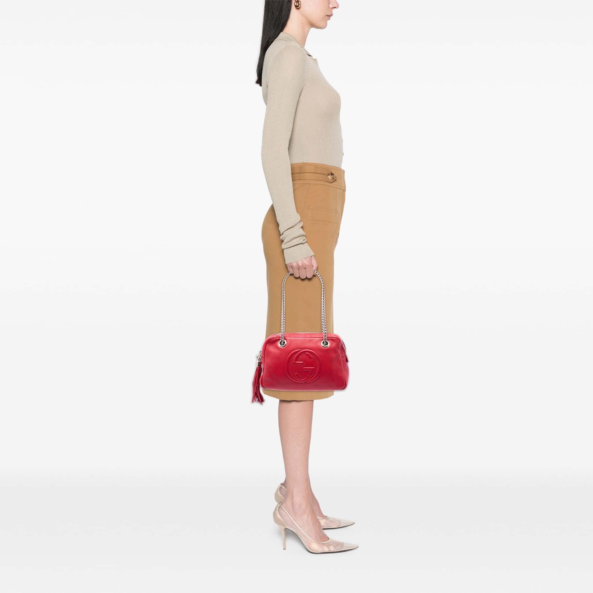 Gucci Calfskin Soho Chain Zip Shoulder Bag