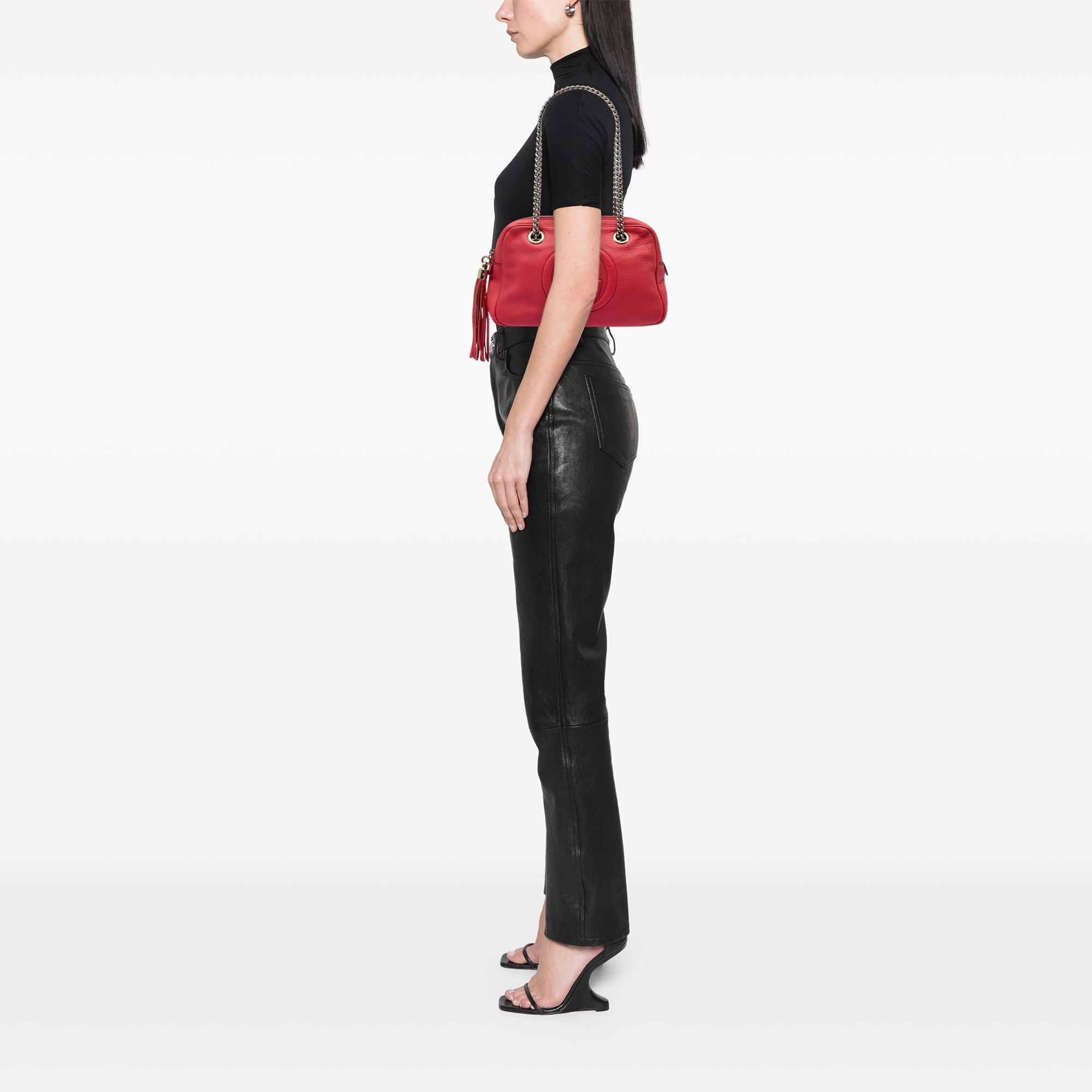 Gucci Calfskin Soho Chain Zip Shoulder Bag