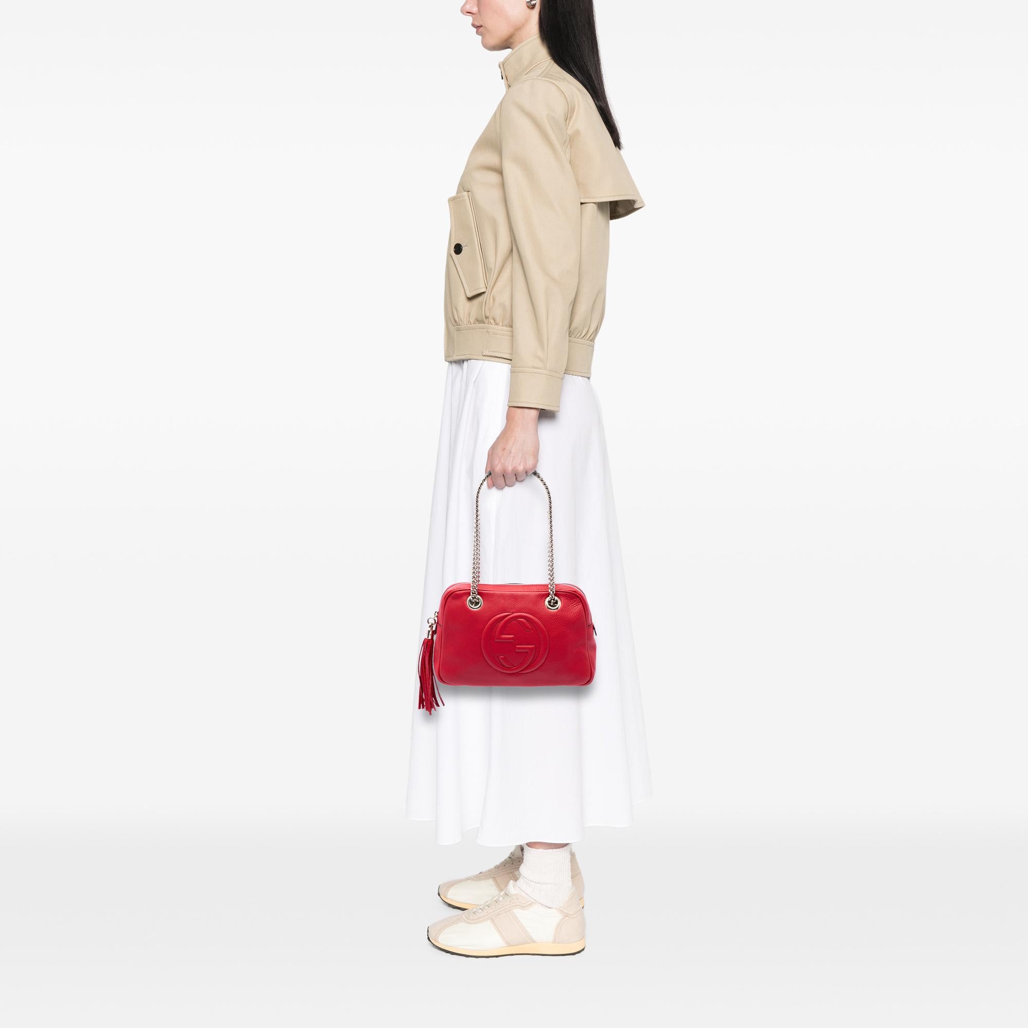Gucci Calfskin Soho Chain Zip Shoulder Bag