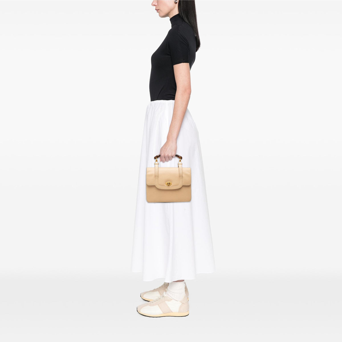 Gucci Calfskin Turnlock Bamboo Top Handle Bag