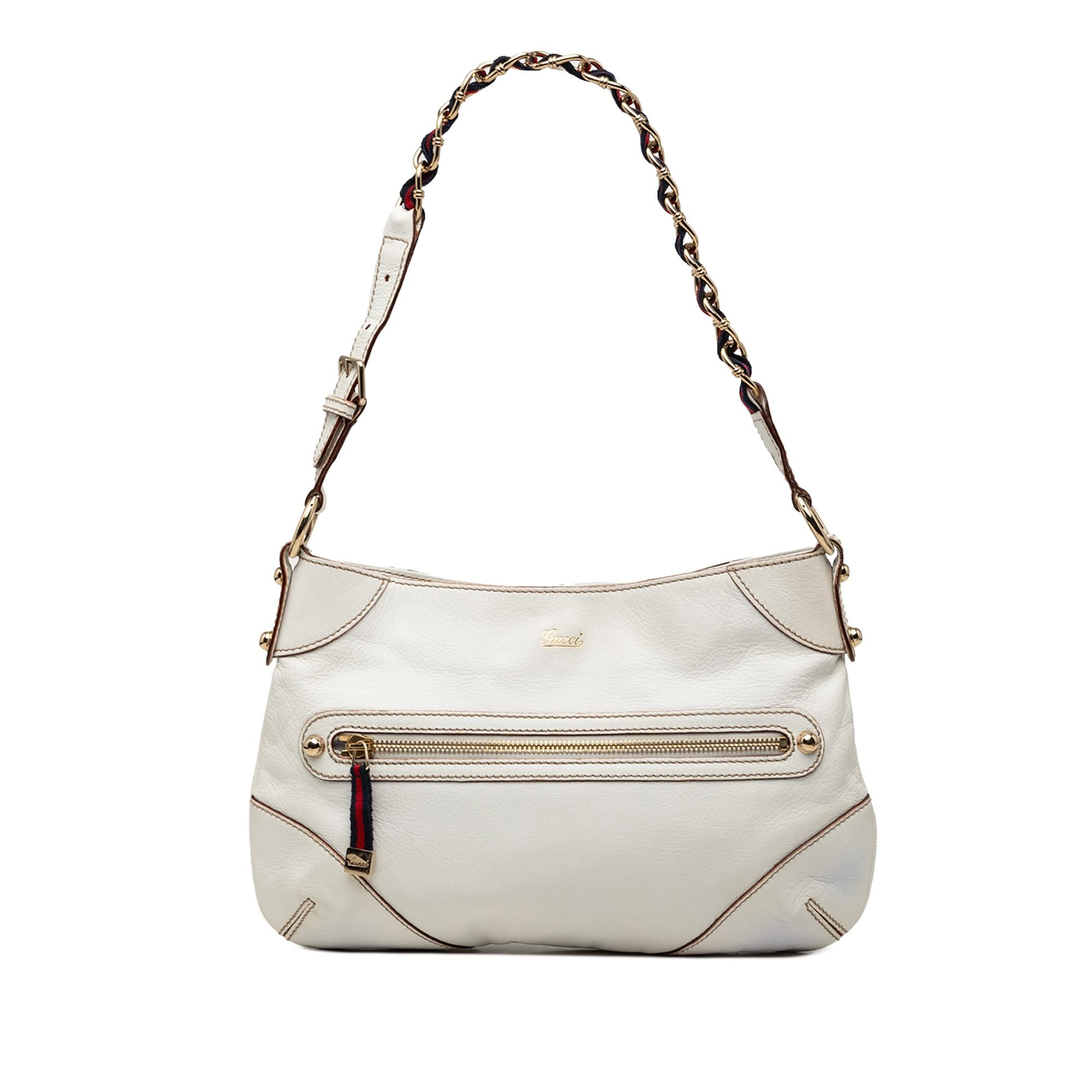 Gucci Calfskin Web Capri Ranch Kid Shoulder Bag