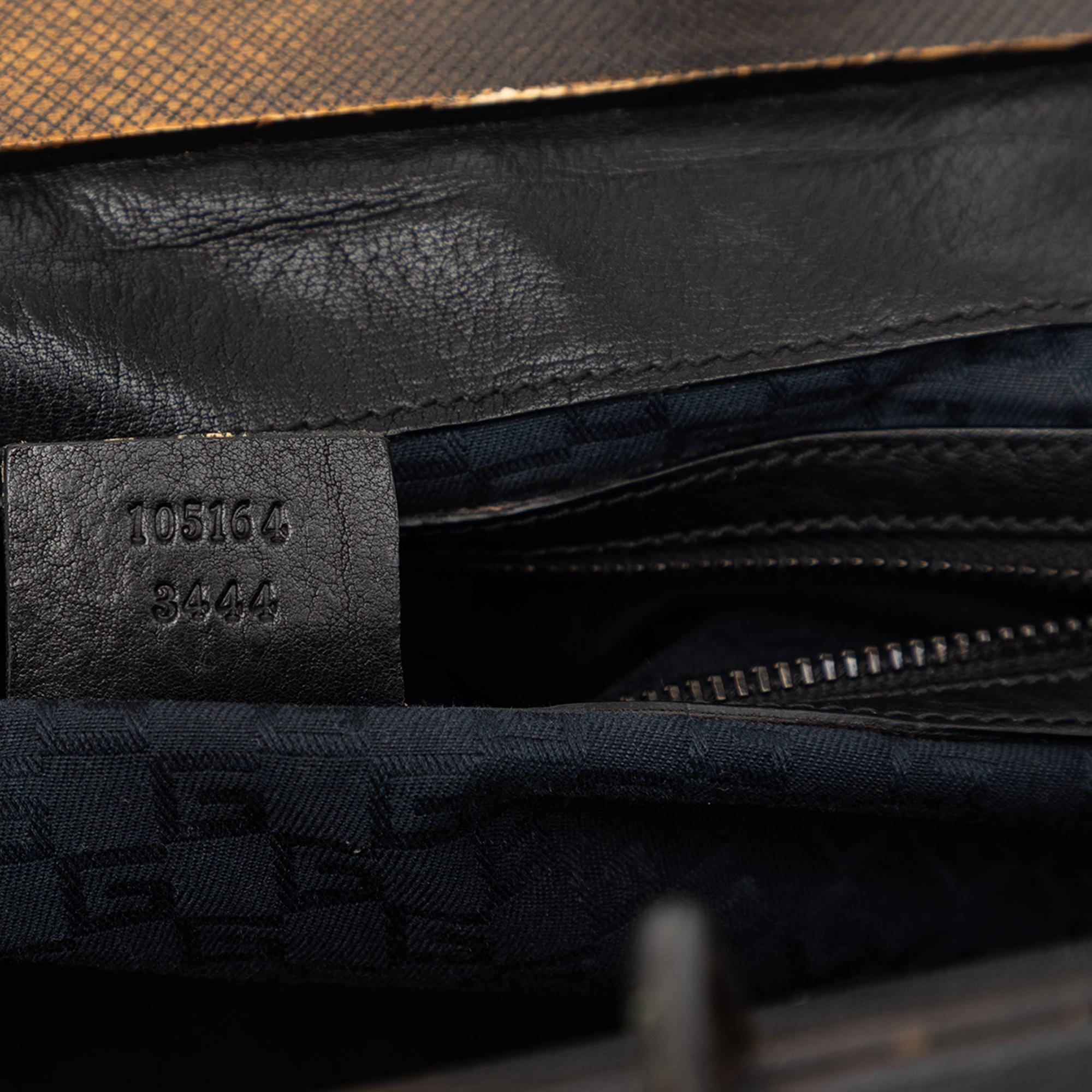 Gucci Calfskin Wood Frame Handbag