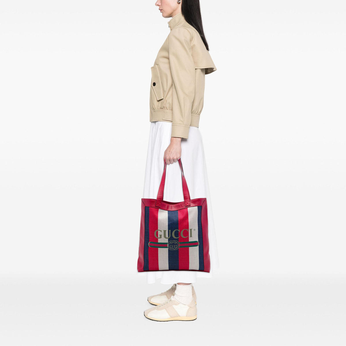 Gucci Canvas Baiadera Striped Tote