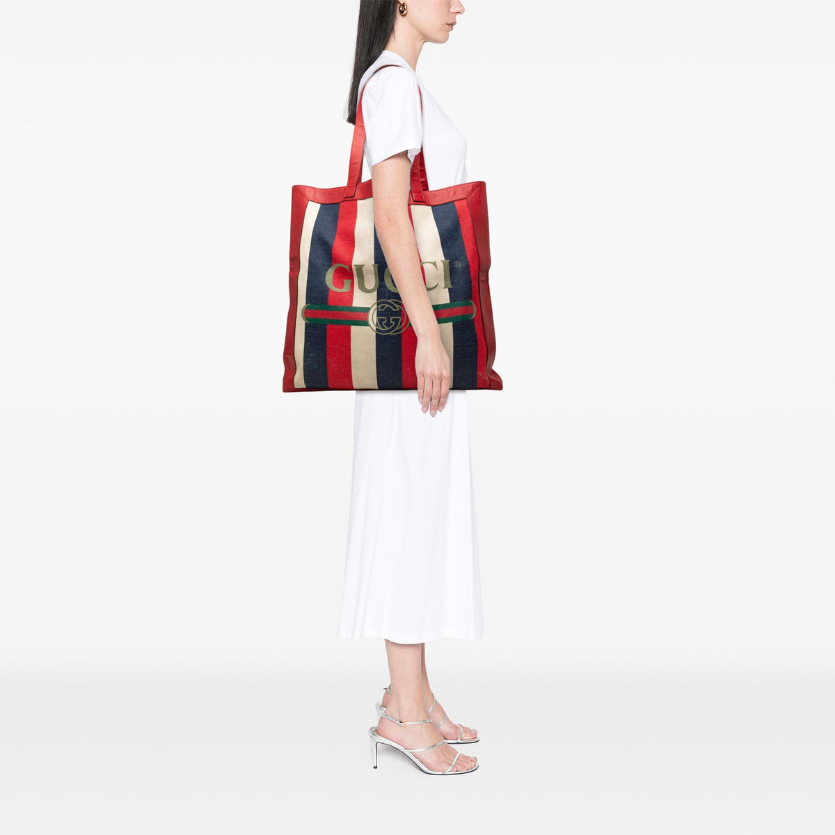 Gucci Canvas Baiadera Striped Tote