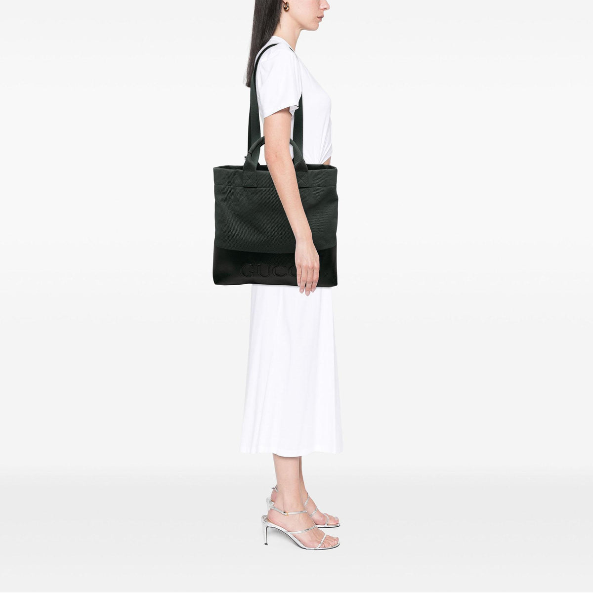 Gucci Canvas Embossed Logo Tote