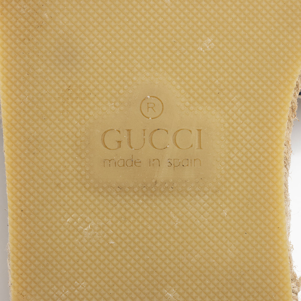Gucci Canvas Embroidered Interlocking G Pilar Espadrille Slides - Size 7 / 37
