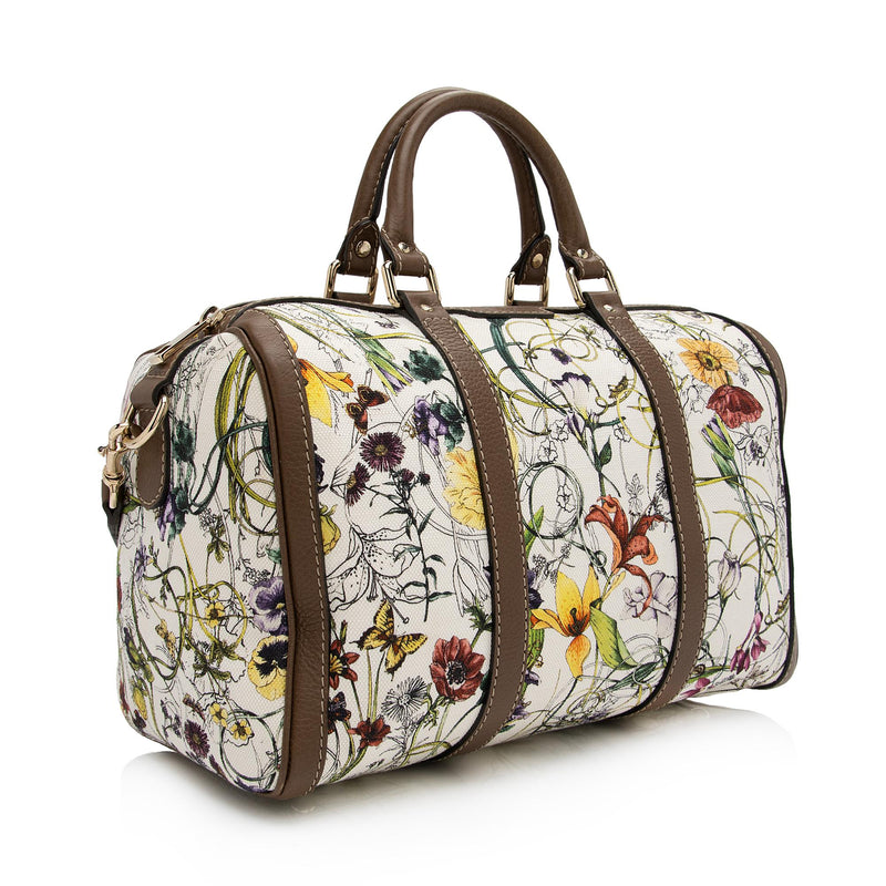 Gucci Canvas Flora Joy Convertible Medium Boston Bag (SHF-FIW9Ce)