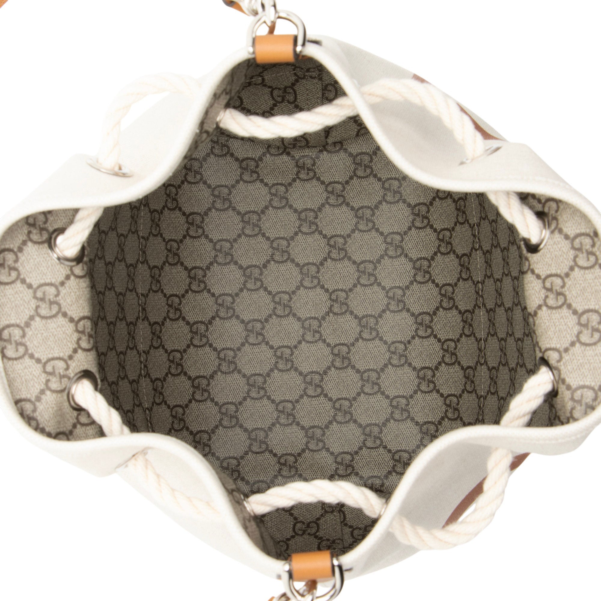 Gucci Canvas Logo Bucket Bag