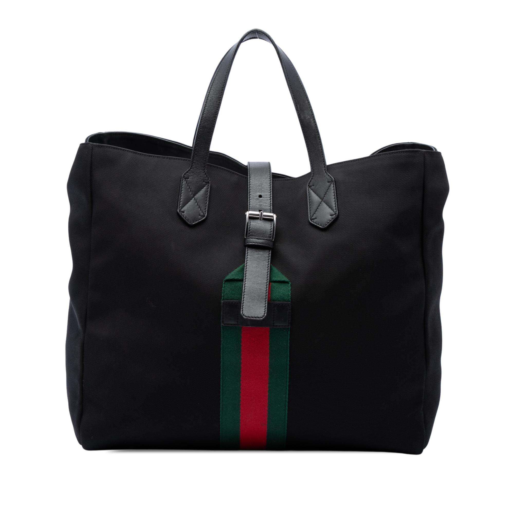 Gucci Canvas Techno Web Buckle Tote