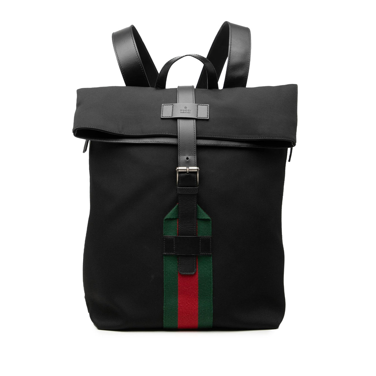 Gucci Canvas Techno Web Fold Over Backpack