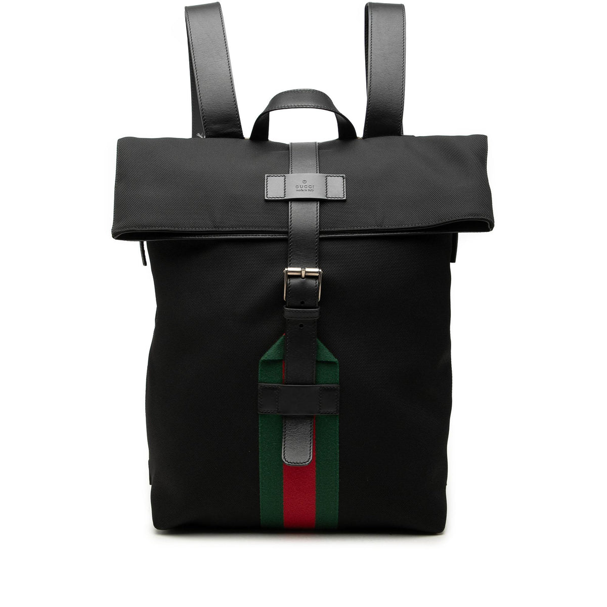 Gucci Canvas Techno Web Fold Over Backpack