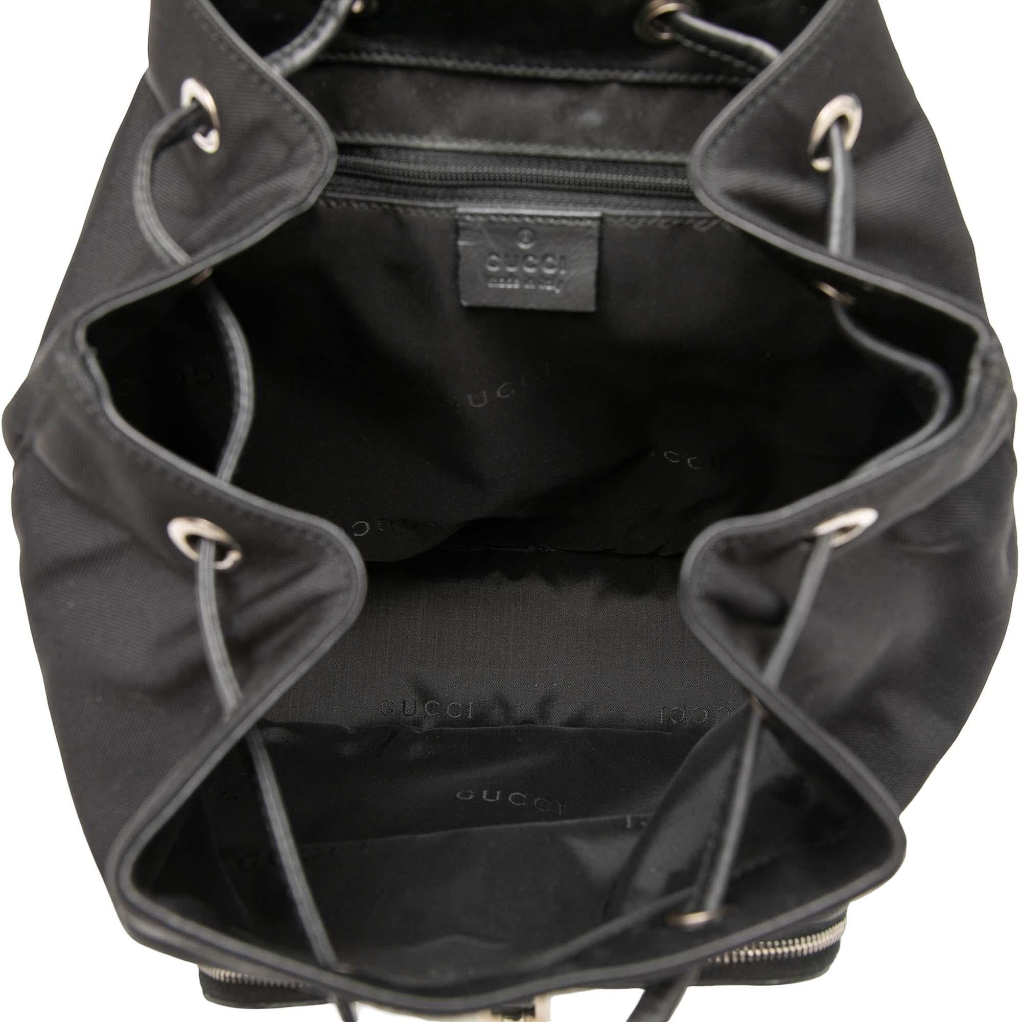 Gucci Canvas and Calfskin Jackie Drawstring Backpack