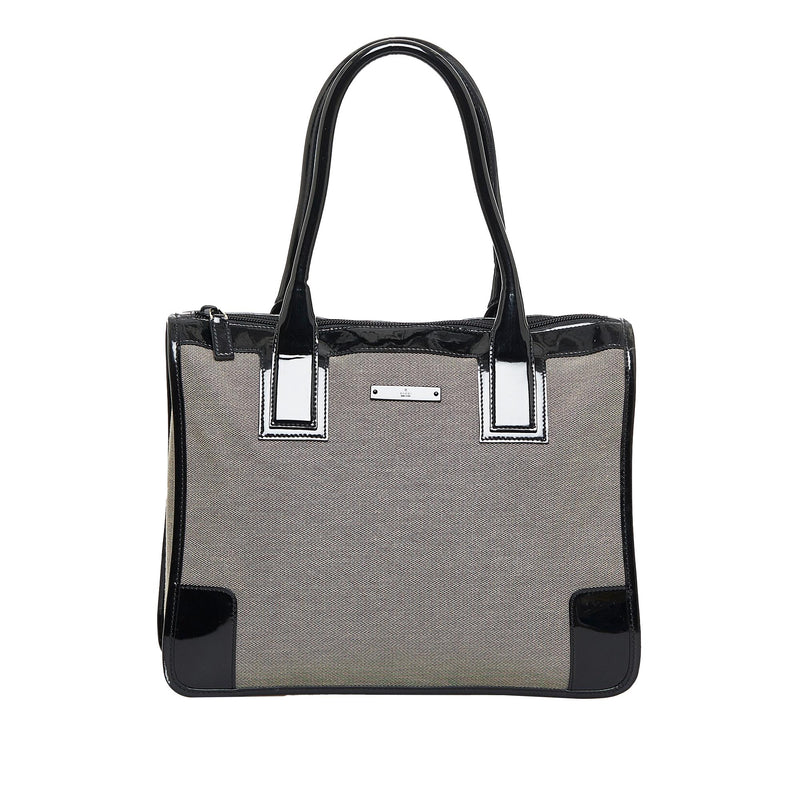 Gucci Canvas and Patent Leather Trimmed Handbag (SHG-E8ID83)