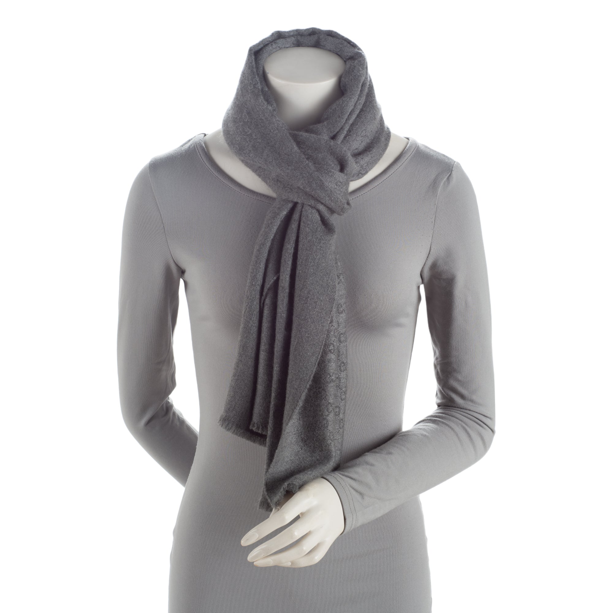 Gucci Cashmere GG Jacquard Scarf (SHF-G1cs2n)