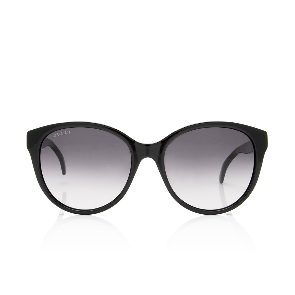 gucci black classic logo cat eye sunglasses