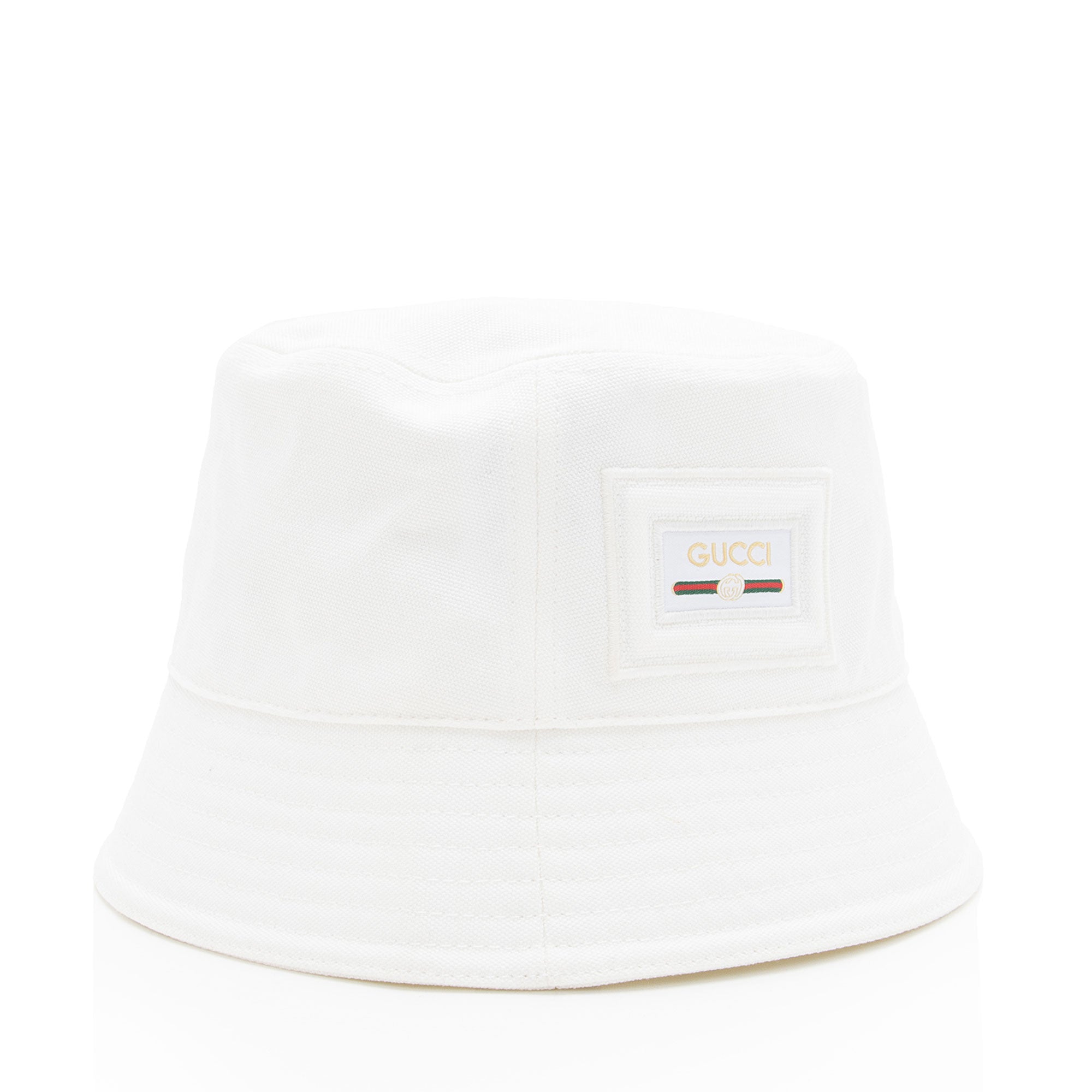 Gucci Cotton Embossed Logo Bucket Hat - Size M
