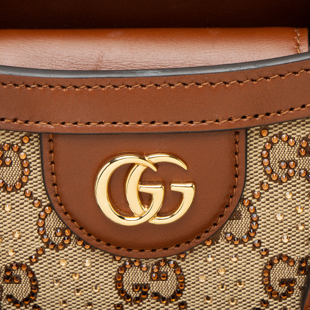 Gucci Crystal GG Canvas Bamboo Diana Mini Tote
