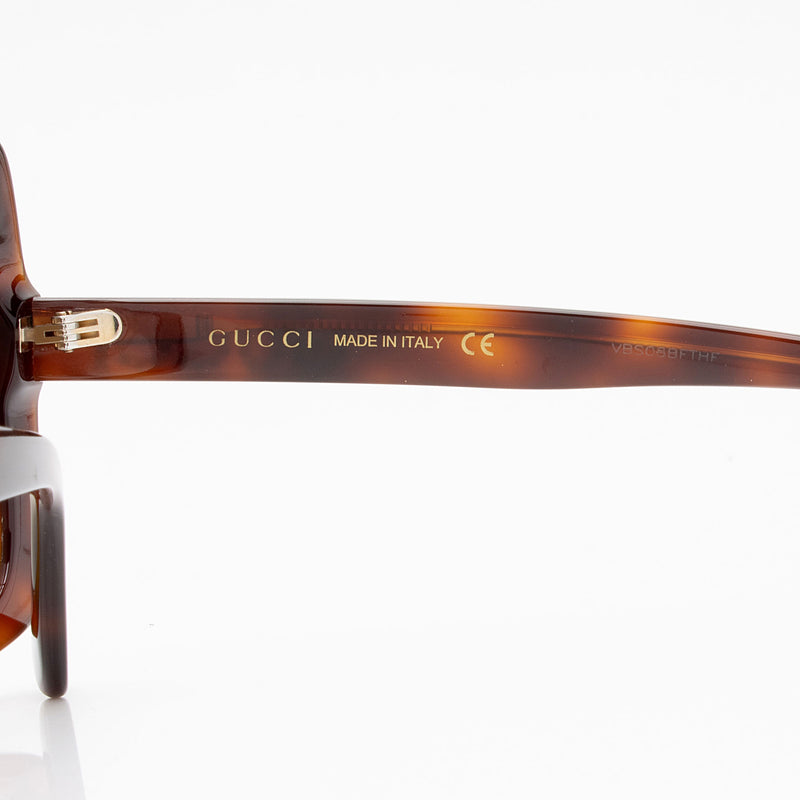 Gucci Crystal Logo Oversized Rectangular Sunglasses (SHF-Y9qe2J)