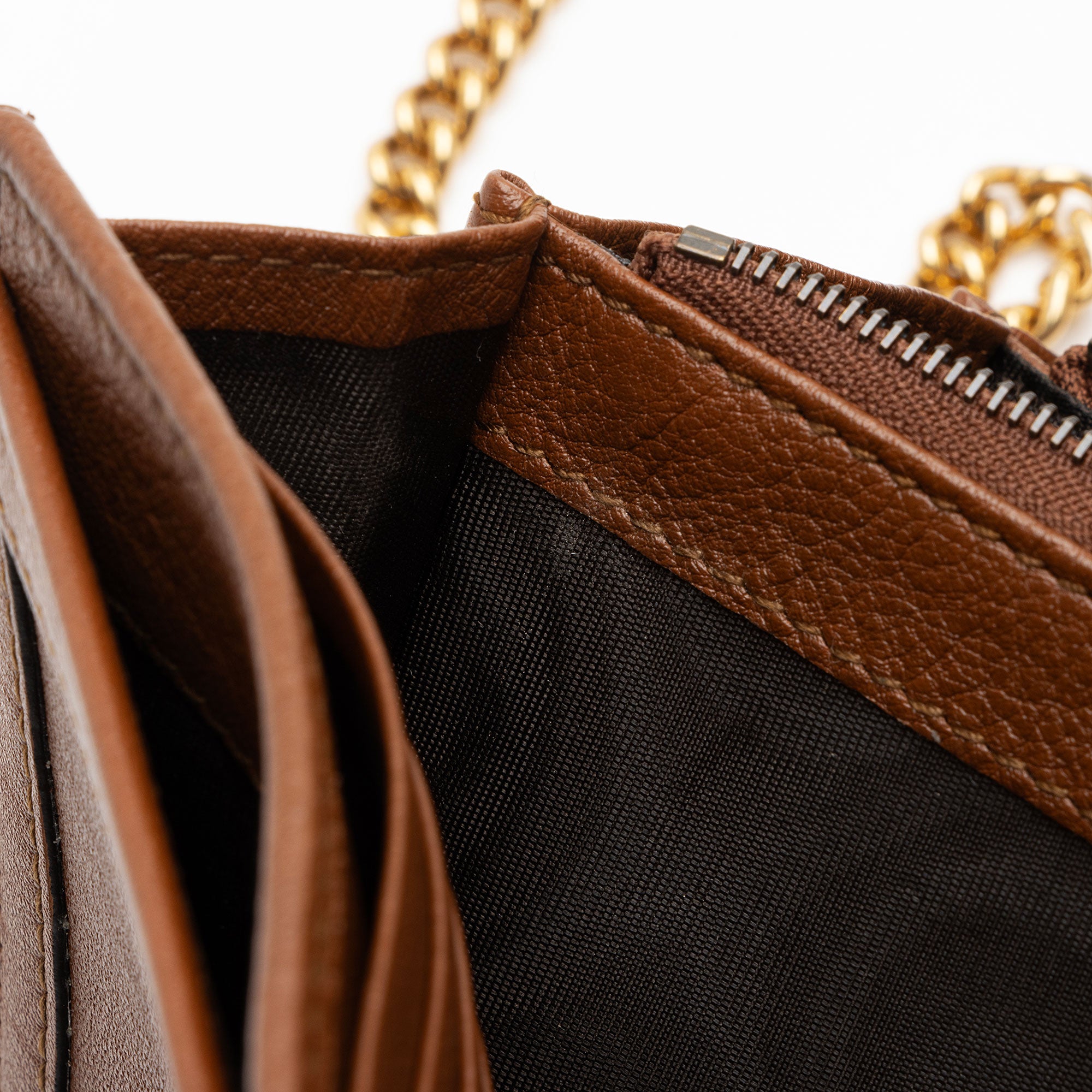 Gucci Leather Bamboo Diana Chain Wallet (SHF-bkBLXN)