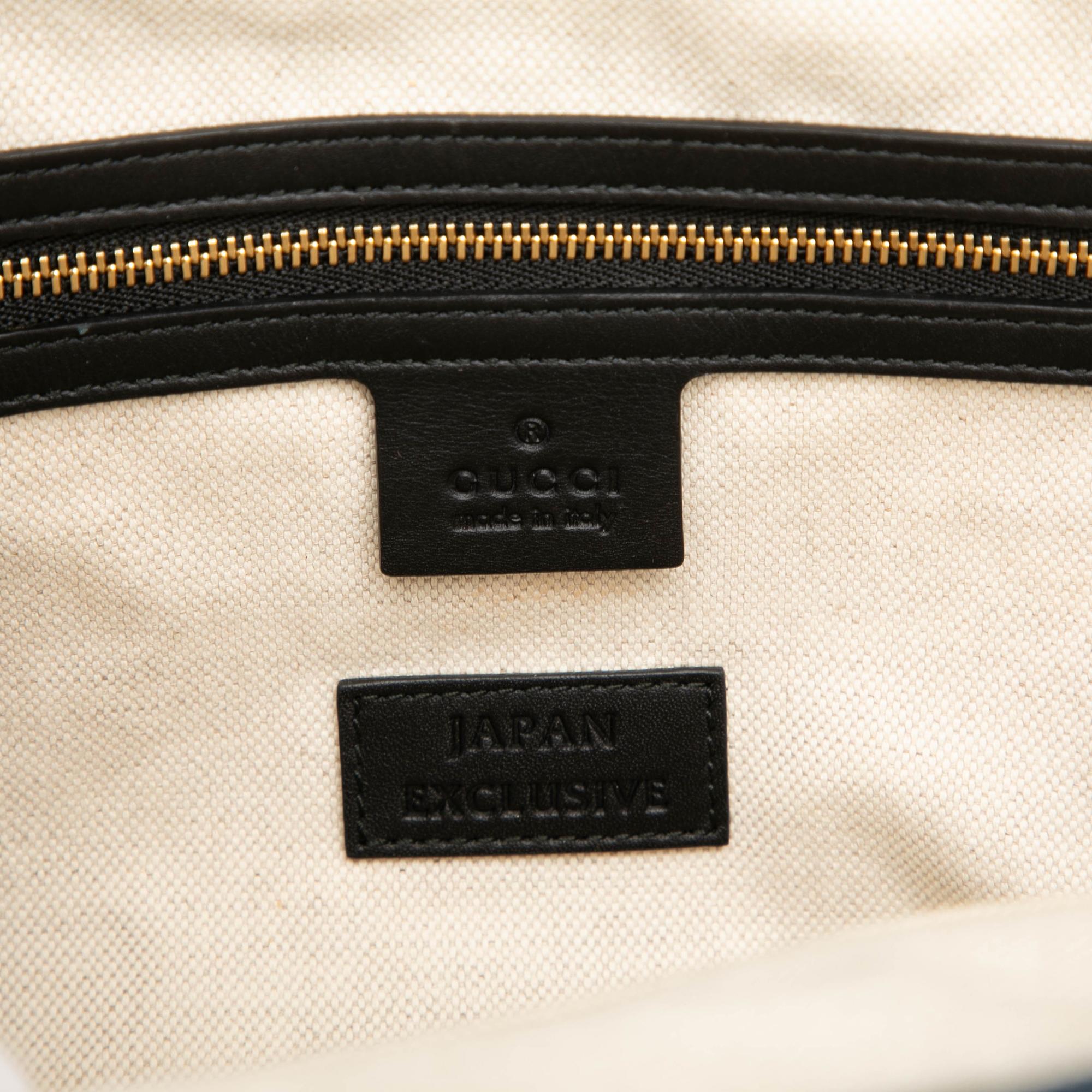 Gucci Denim Embroidered Tiger Tote