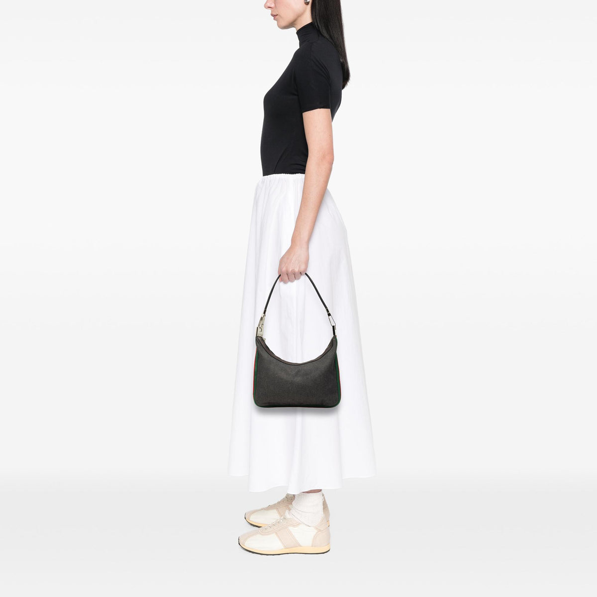 Gucci Denim Web Shoulder Bag